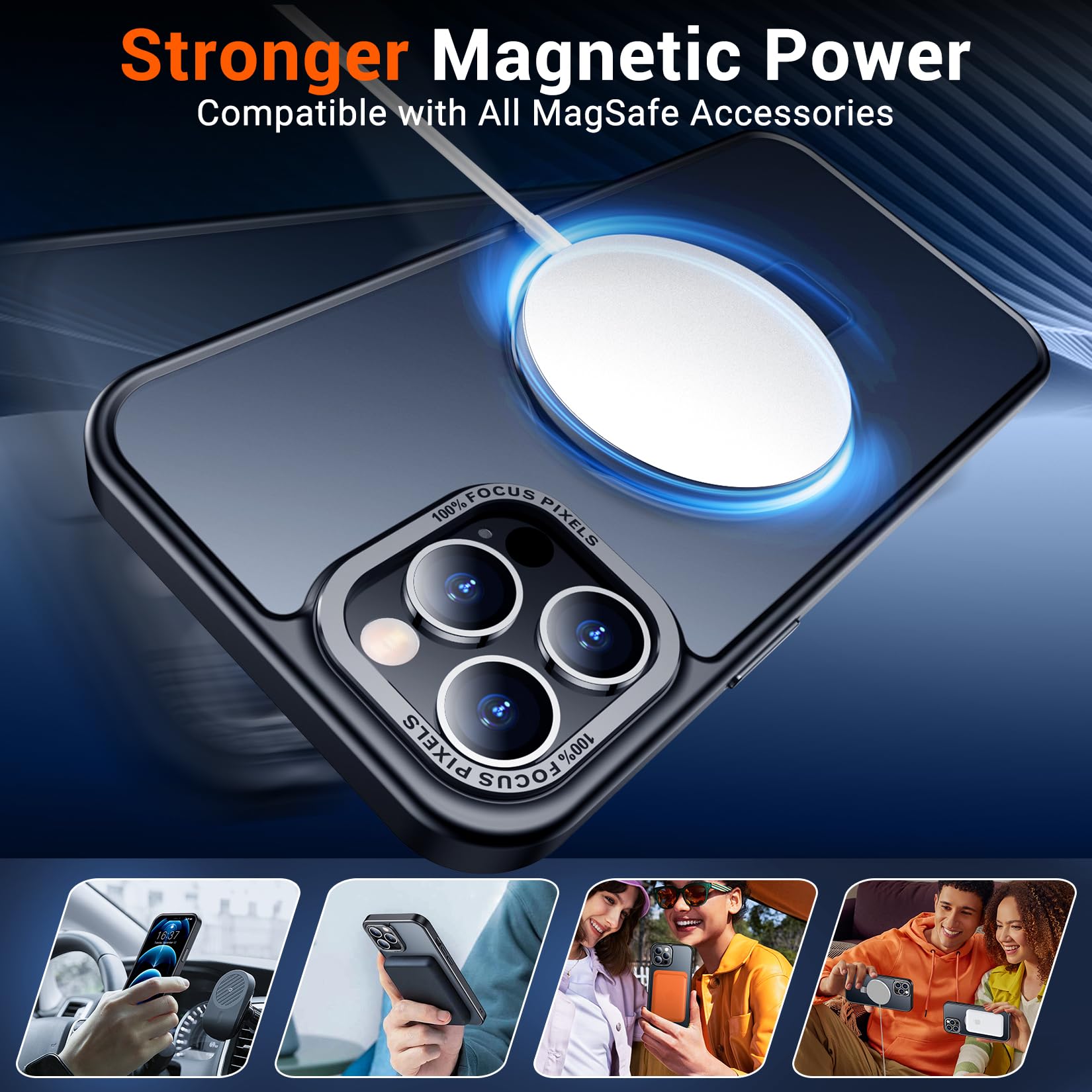 Red2Fire Magnetic Invisible Stand Designed For Iphone 12 Pro Max Case, [Compatible With Magsafe] [Translucent Matte] [Military G