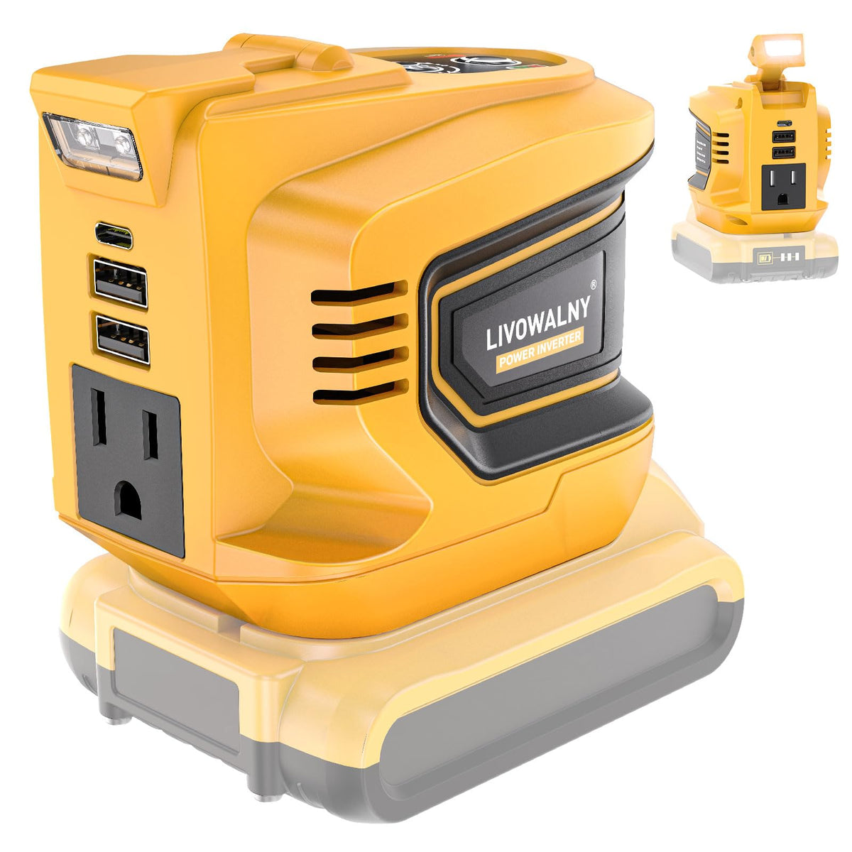 200W Power Inverter For Dewalt 20V Battery, Dc 20V To Ac 110 120V Battery Inverter, Portable Power Station Generator, Charger Ad