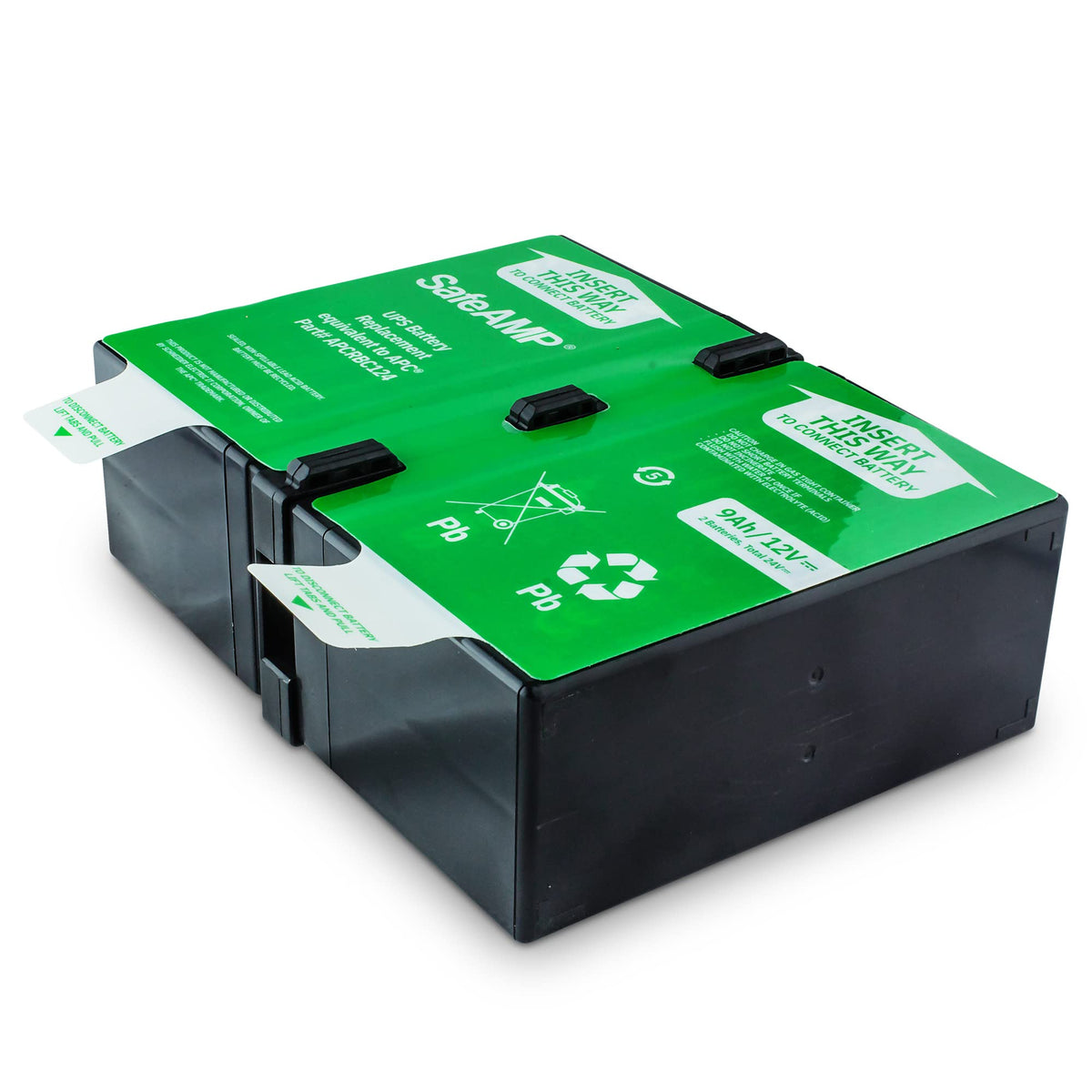 Safeamp Ups 9Ah, 24Vdc Vrla Battery Replacement Apcrbc124 Compatible With Apc Ups Models Br1000G, Bx1350M, Bn1350G, Bx1000G, Bx1