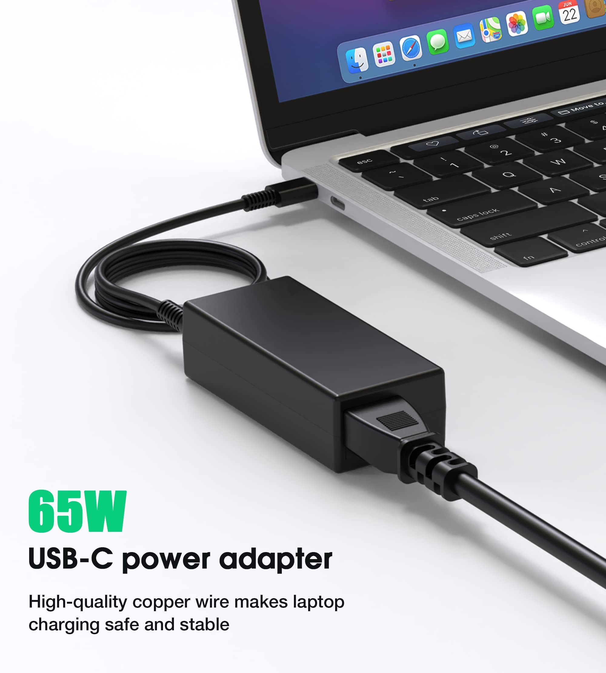 Usb C Laptop Charger, 65W Chromebook Charger Compatible With Hp Lenovo Dell Asus Acer Samsung Google Chromebook Fast Charger Typ