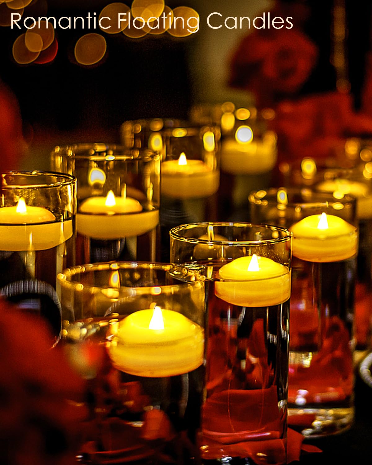 Ardux 12 Pcs Led Floating Candles   3 Inch Flameless Plastic Floating Tea Lights For Bathtub Swimming Pool Vase Centerpiece Deco