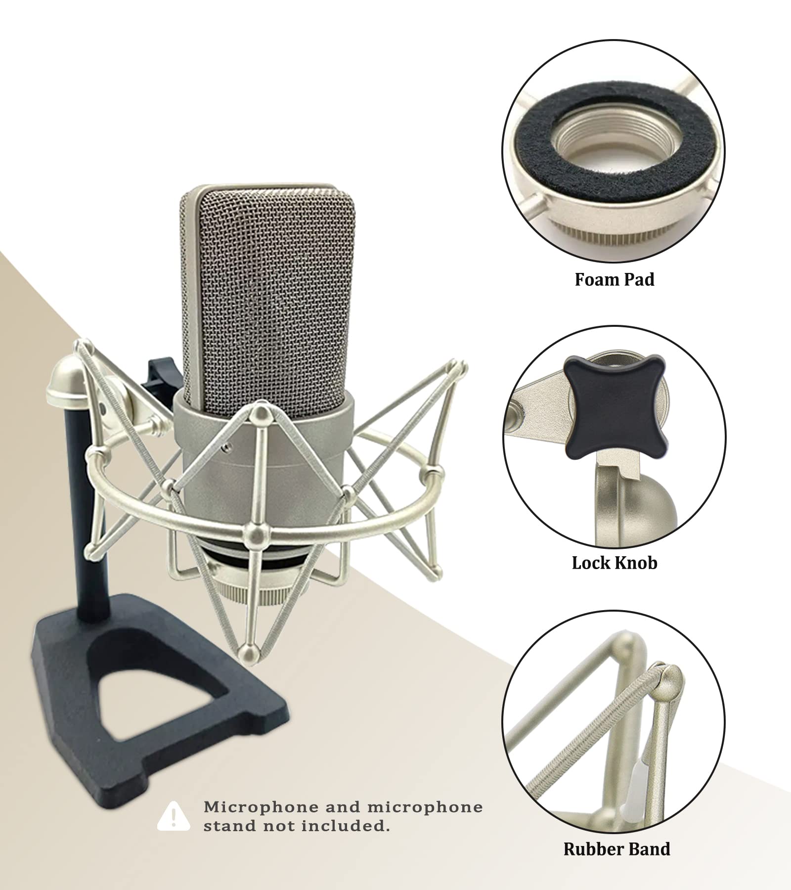 Tlm 103 Shock Mount   Microphone Mount Compatible For Neumann Tlm 103 M147 Condenser Mic By Suuntok,Silver