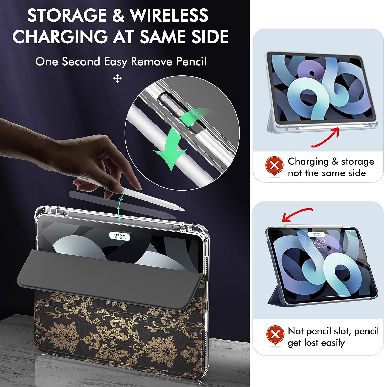 Infiland New Hybrid Ipad Mini 6 Case (8.3 Inch, 2021), Ultra Clear Back & Pu Leather Cover 6 Ft Drop Protection Ipad Mini 6Th Generation Case With Pencil Holder Support Wireless Charging, Silver