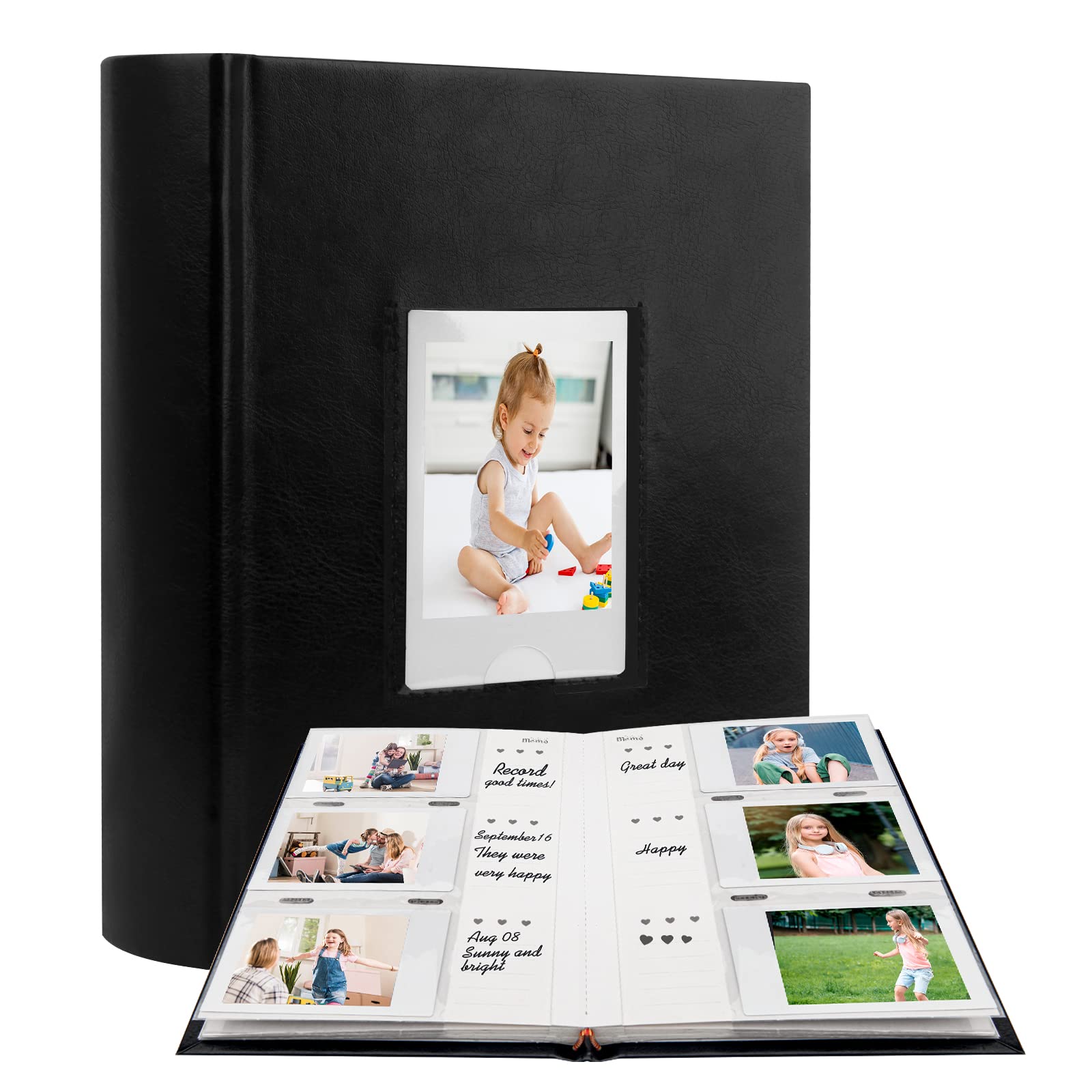 Photo Album For Fujifilm Instax Mini Camera, 180 Pockets Mini Album With Memo Areas, 2X3 Photo Album For Polaroid 2X3 Mini Camera/Fujifilm Instax Mini 1112 9 8 40 Evo Instant Camera, Black