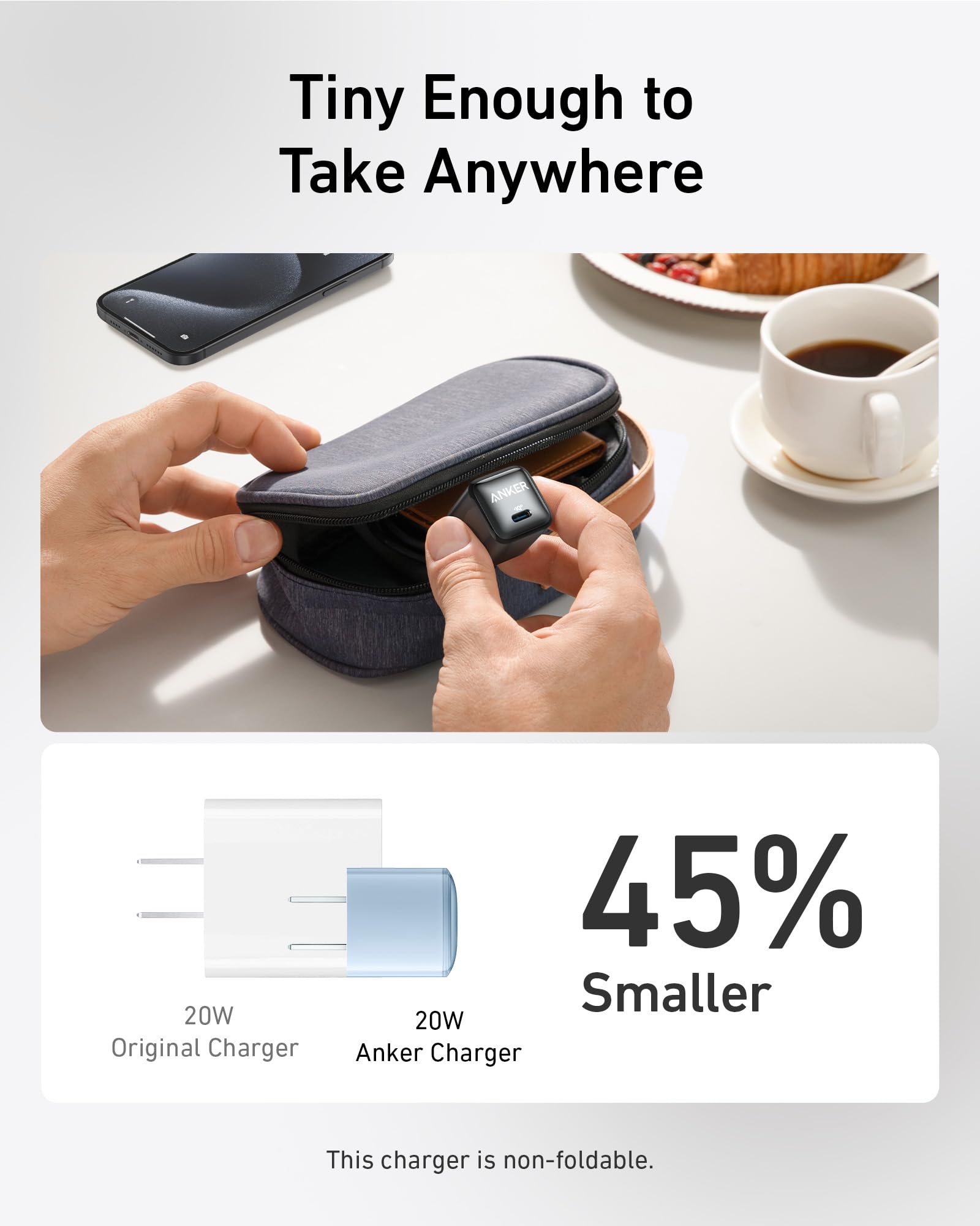 Anker Usb C Charger Block 20W, Anker 511 Charger (Nano Pro), Piq 3.0 Compact Fast Charger For Iphone 15/15 Plus/15 Pro/15 Pro Ma