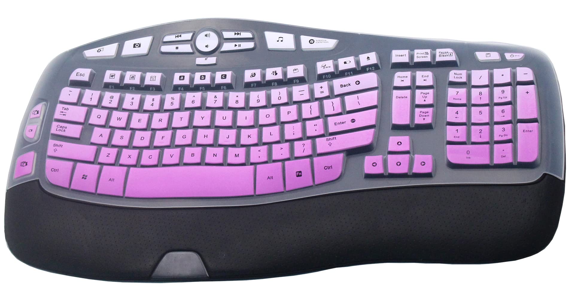 Dust Proof Silicone Keyboard Protector Skin Cover Compatible With Logitech K350 Mk550 Mk570 Wireless Wave Keyboard (Purple Ombre