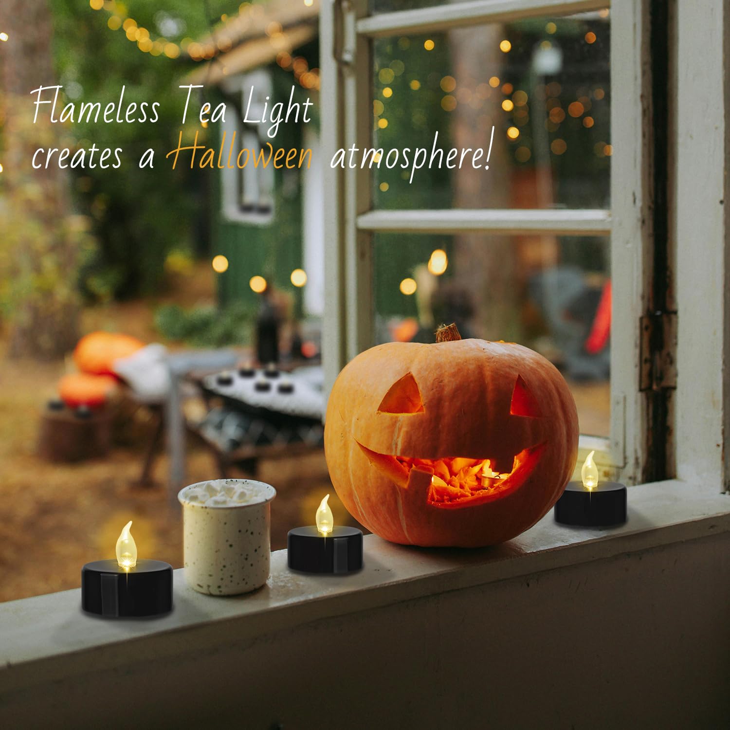 Tappovaly Black Tea Lights Candles Battery Operated, 12 Pack Electric Flameless Votive Candles Long Lasting 200 Hours, Led Flick