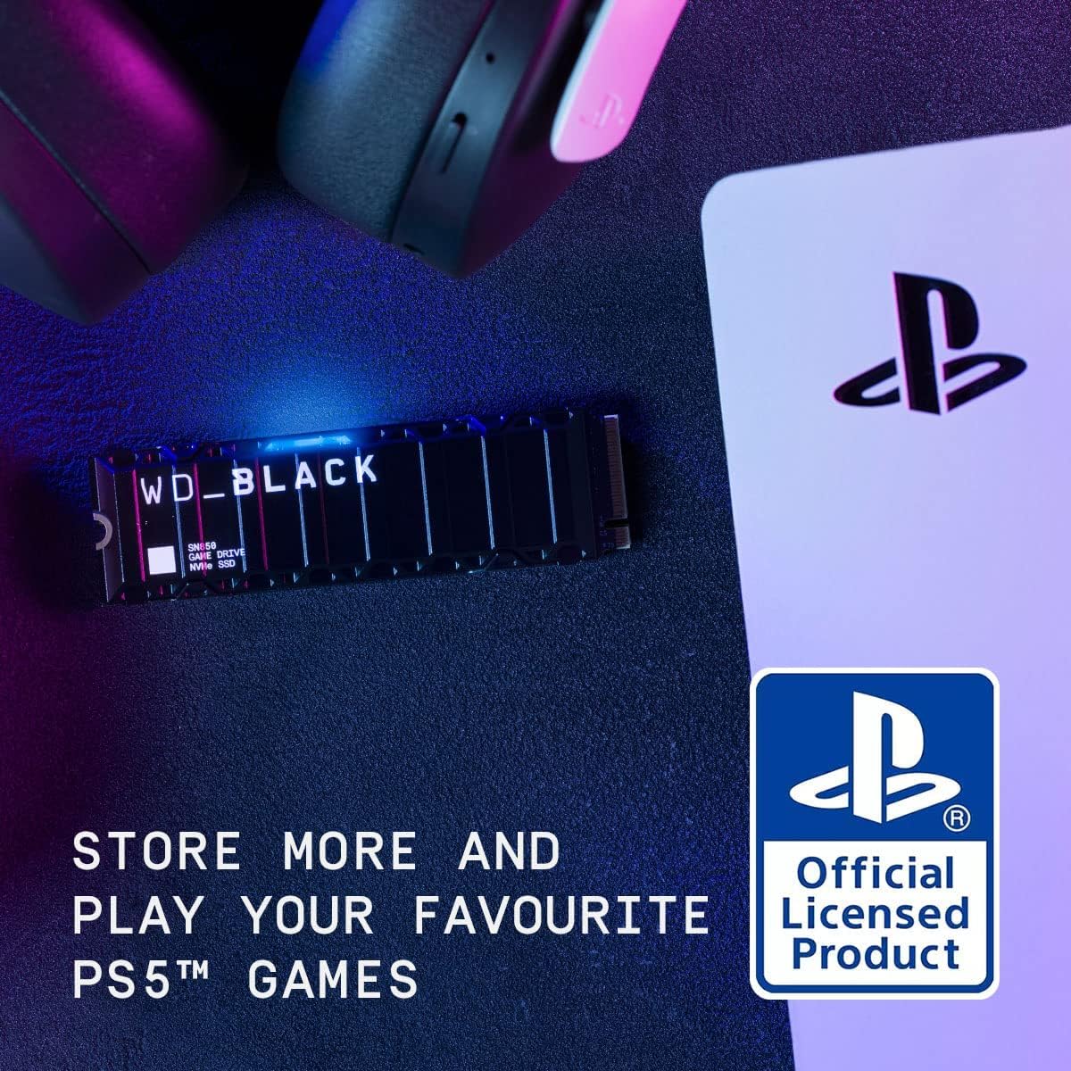 Western Digital 2Tb Sn850 Nvme Ssd For Ps5 Consoles Solid State Drive With Heatsink   Gen4 Pcie, M.2 2280, Up To 7,000 Mb/S   Wdbbkw0020Bbk Wrsn