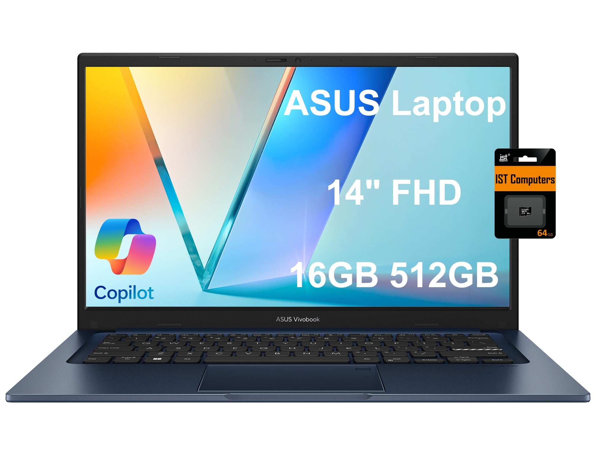 ASUS Vivobook 14X Laptop, 14 WUXGA Display, Intel Core i513500H CPU, NVIDIA GeForce RTX 2050, 8GB RAM, 512GB SSD, Windows 11