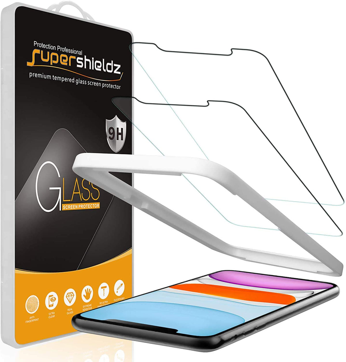 Supershieldz (2 Pack) Designed For Iphone 11 And Iphone Xr (6.1 Inch) Tempered Glass Screen Protector With (Easy Installation Tr