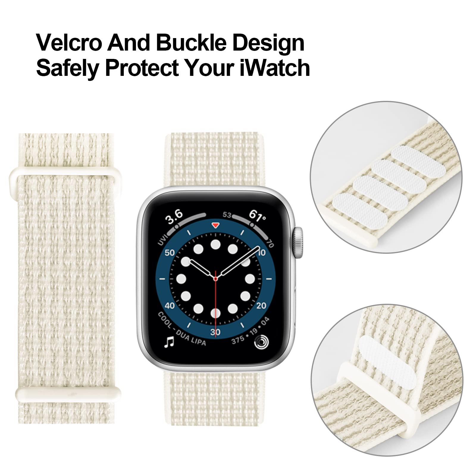 Sport Loop Nylon Band Compatible With Apple Watch Band 38/40/41/42/44/45/46/49Mm Ultra 2 Iwatch Series 10 1 Strap,42Mm For Serie