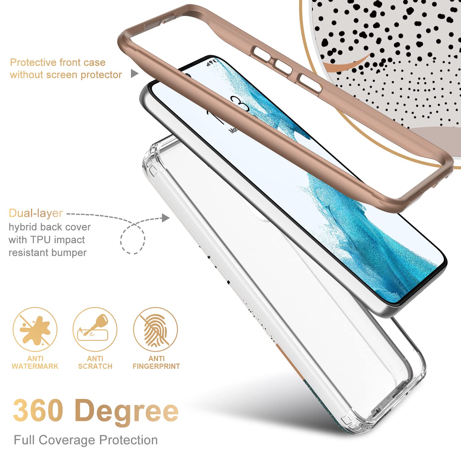 Esdot Protective Phone Case Compatible Samsung Galaxy S22 Plus 6.6" Drop Tested TPU Abstract Painting