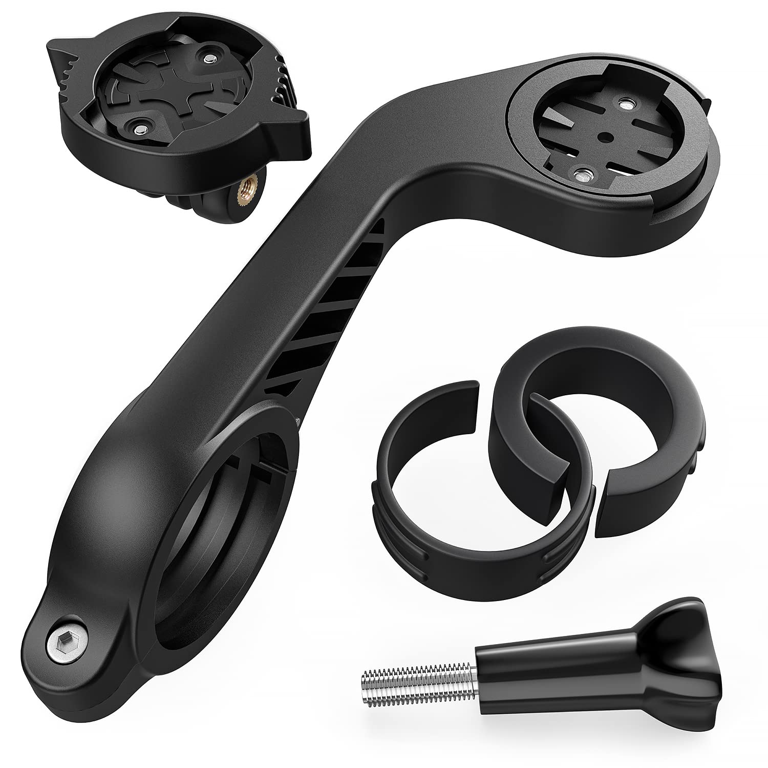 Tusita Flush Out Front Mount Compatible With Garmin Edge Gps Bike Computer, Xoss G/G+, Quarter Turn To Friction Flange Mount Ada