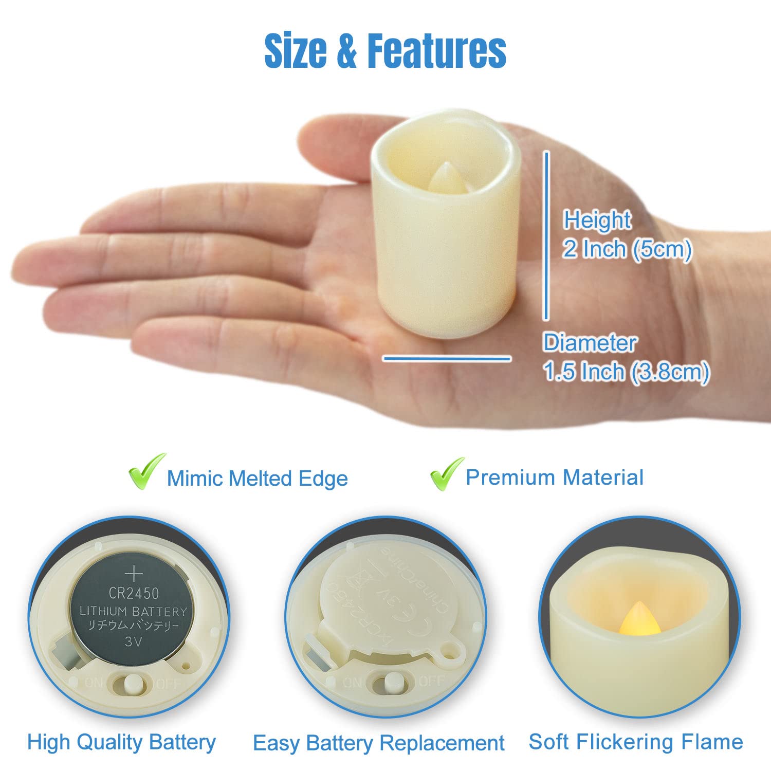 Flameless Votive Candles With Remote Control And Timer Bulk Set Of 10 Tealight Candles / Realistic Outdoor Flickering Battery Op