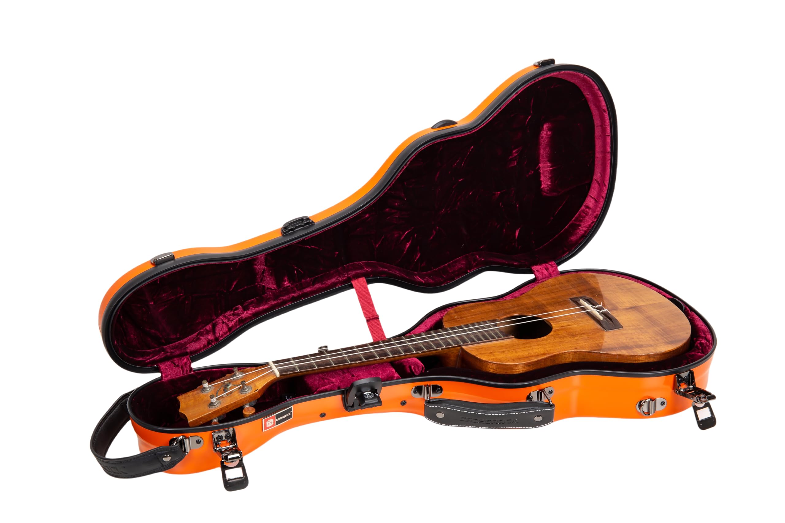 Crossrock Tenor Ukulele Case, Fits Up To 27 Inches | 100% Fiberglass Hardshell With Brand Latches, Tsa Lock, Accessory Compartme