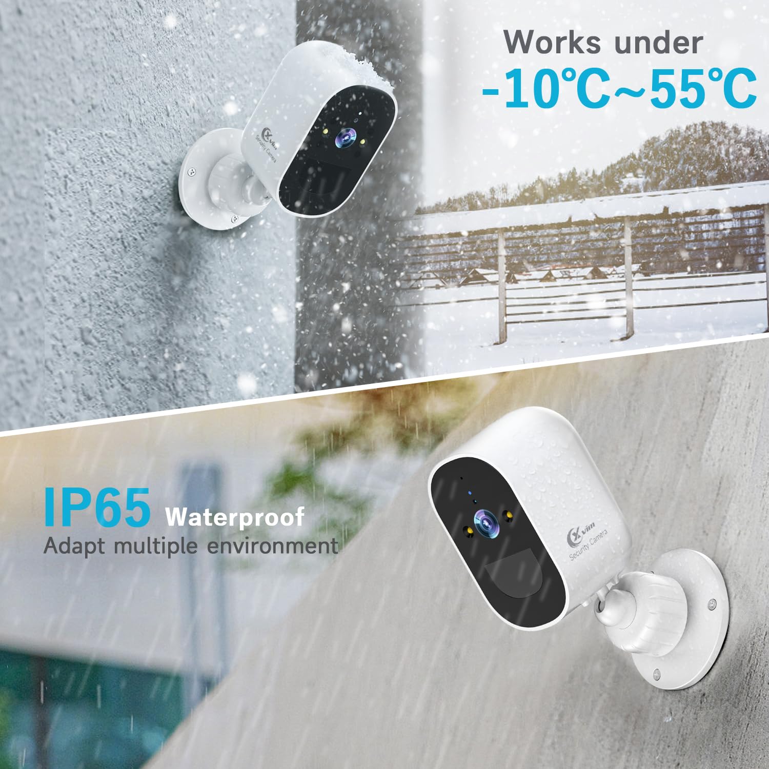Xvim 1080P 3Pack Solar Camera Outdoor Wireless, Battery Powered Camera Wireless Outdoor, 2.4Ghz Wifi, Color Night Vision, Ai Detection, Sd/Cloud