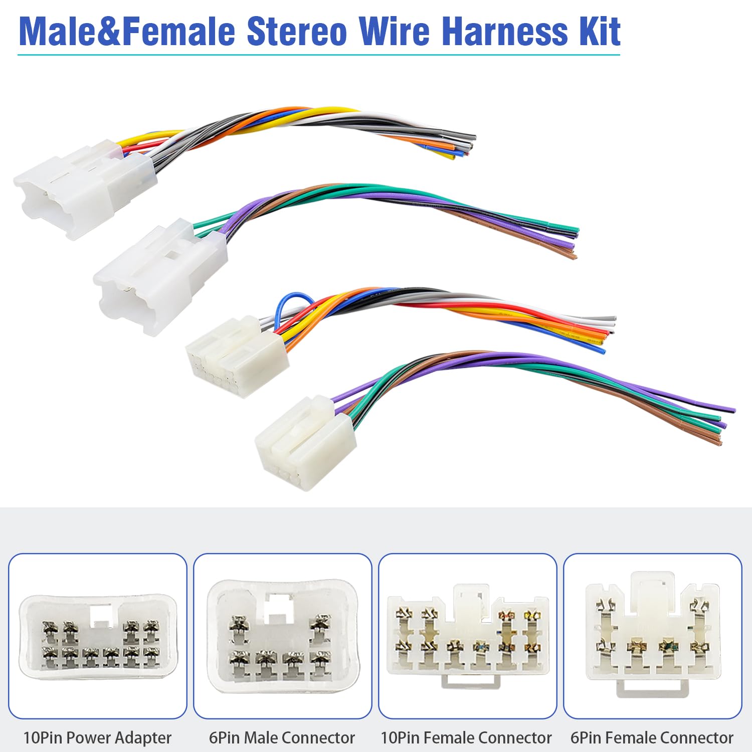 Jayubien Radio Wiring Harness Kit For Toyota Camry Corolla Yaris Prius Subaru Forester Car Stereo Adapter,Female To Male Factory