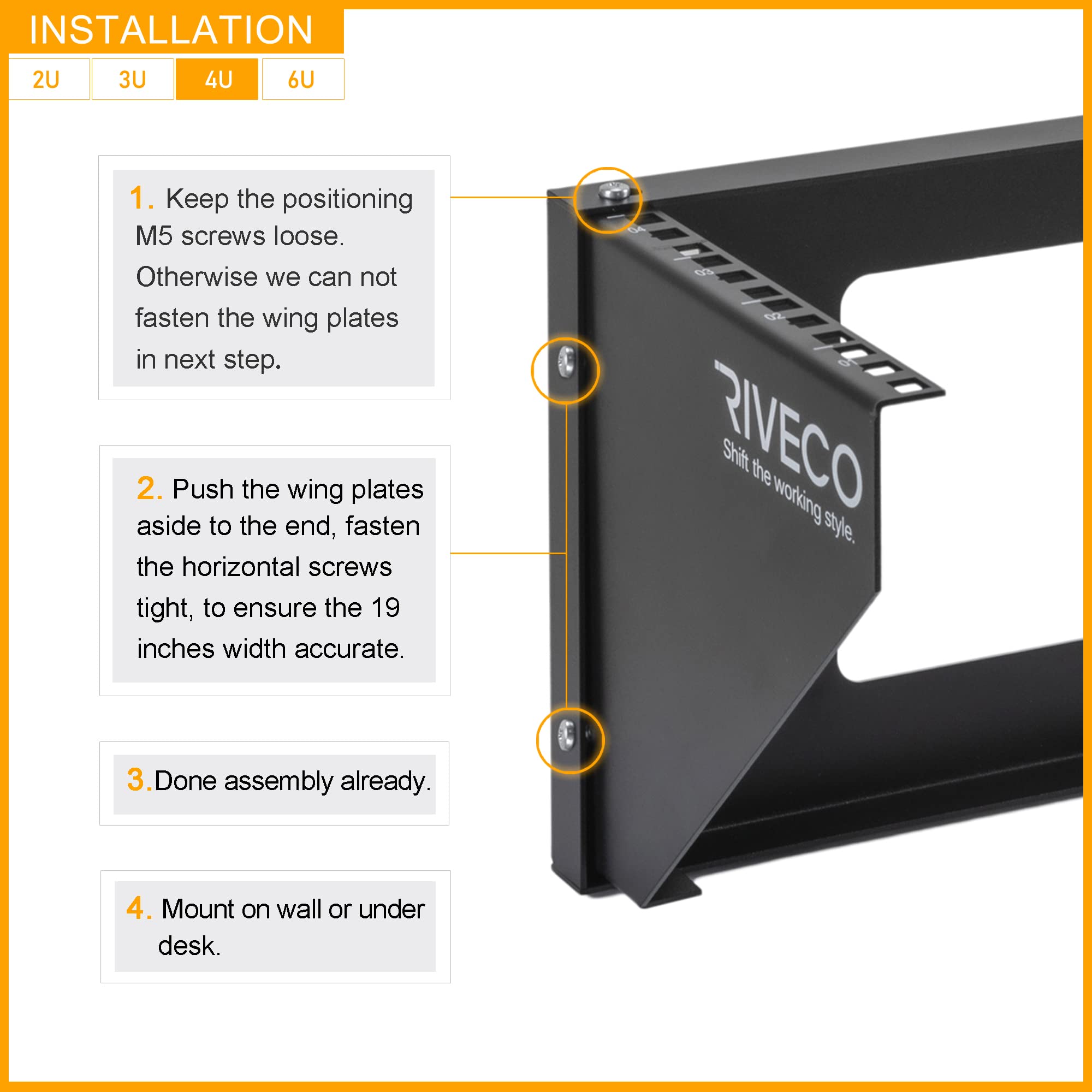 Riveco 4U Wall Mount Rack For Network. Reinforced Heavy Load 66 99 Lbs Small Server Racks Vertical & Horizontal Mounting For 19