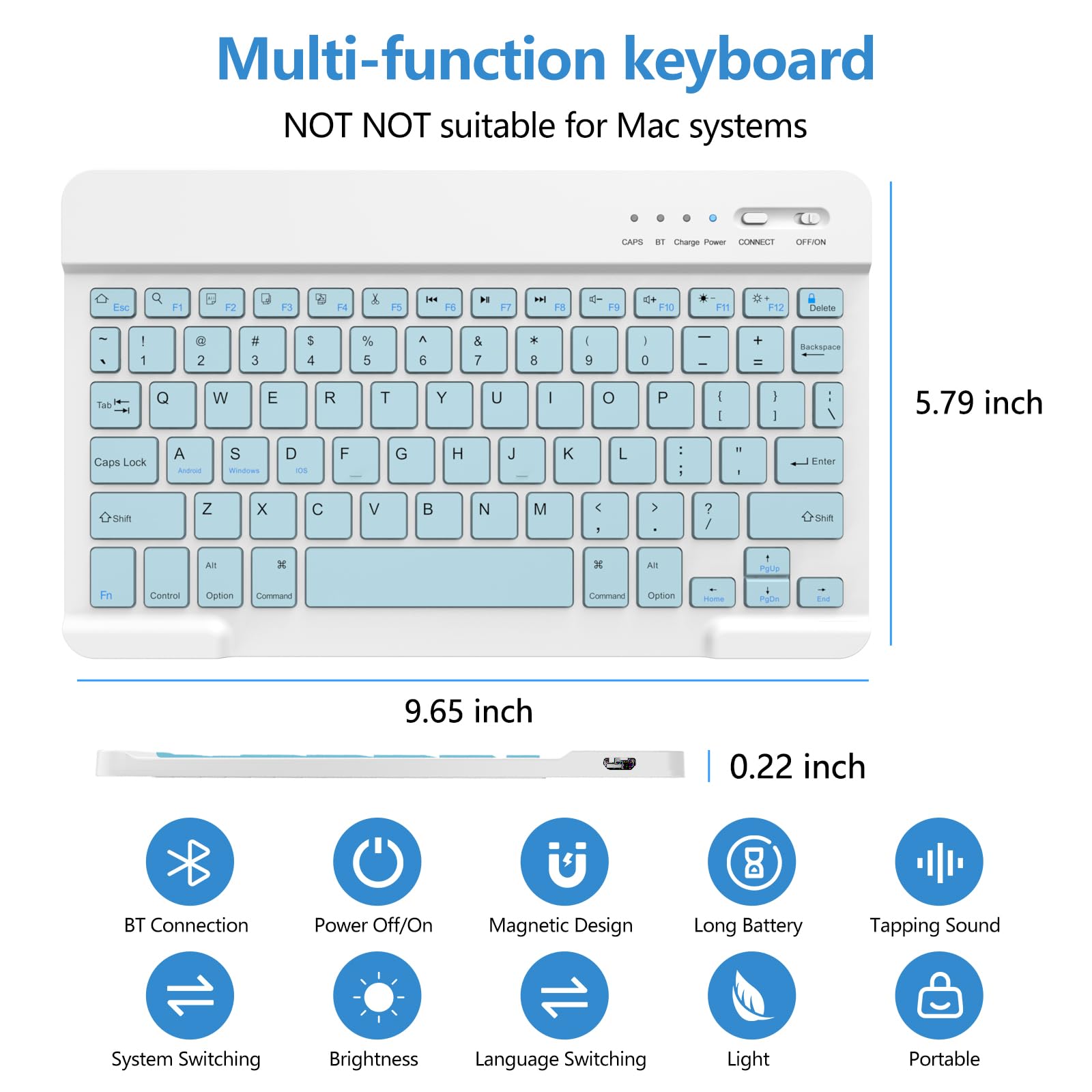 Amzcase For Ipad Air 11 Inch M2(2024) Pro 11 Inch Case With Keyboard,Detachable Wireless Keyboard & Pencil Holder For Ipad Air 4