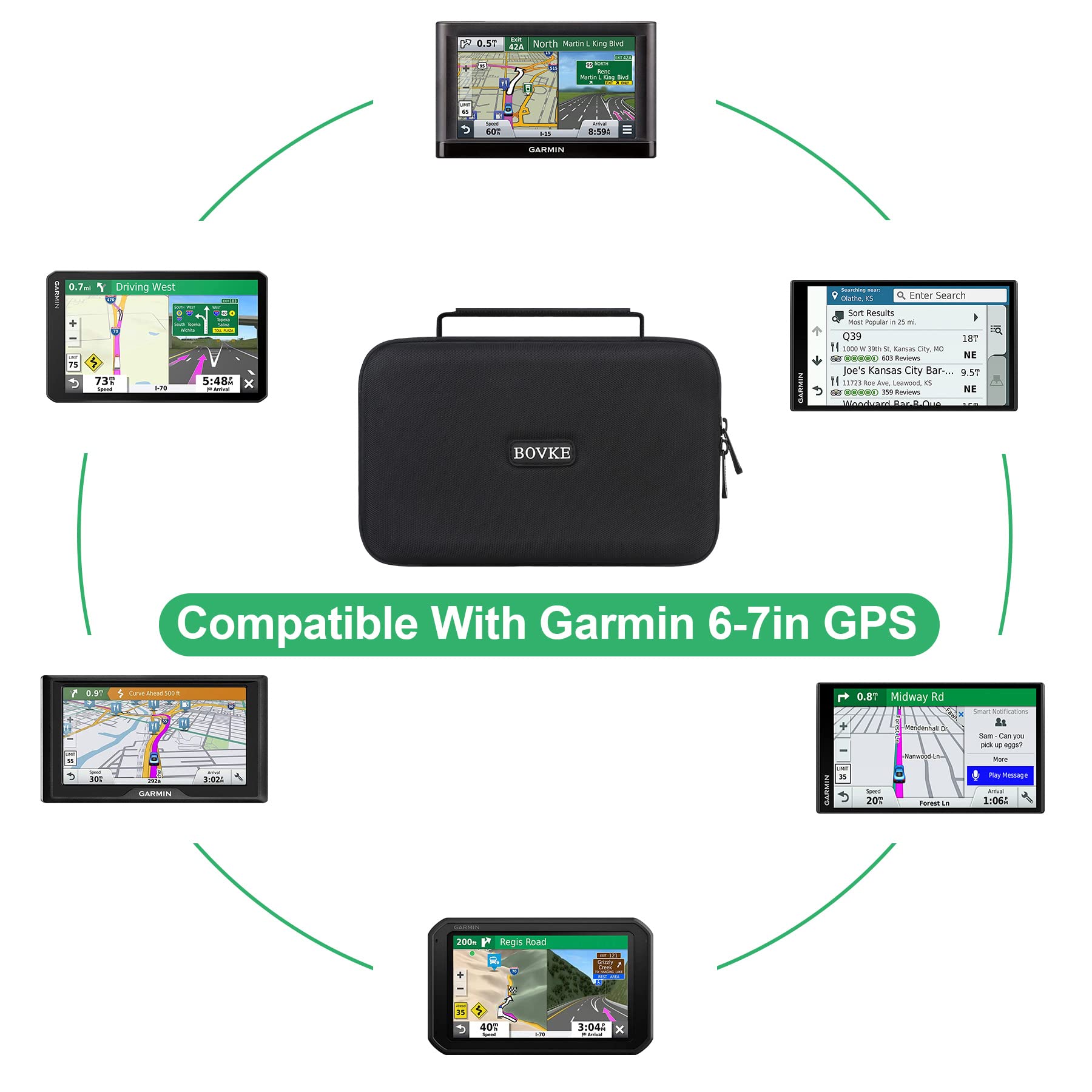 Bovke Hard Gps Case For 6-7 Inch Garmin Drivesmart 76/65/61, Garmin Rv 780/Dezl Otr700/Otr610 Garmin Catalyst, Gps Navigator Sys