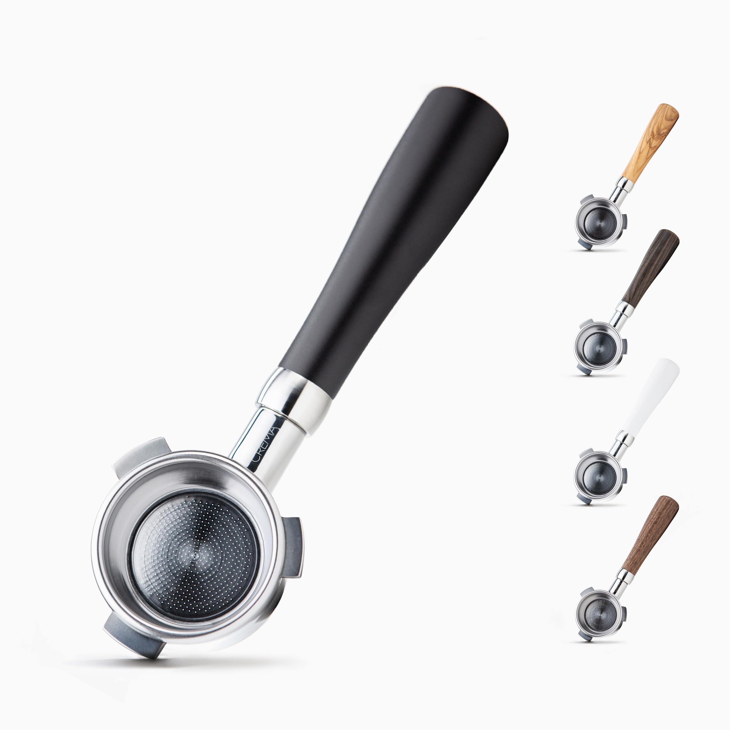 Crema Coffee Products   54Mm Bottomless Naked Portafilter   Filter Basket Included   Compatible With 54Mm Breville Machines, Mat