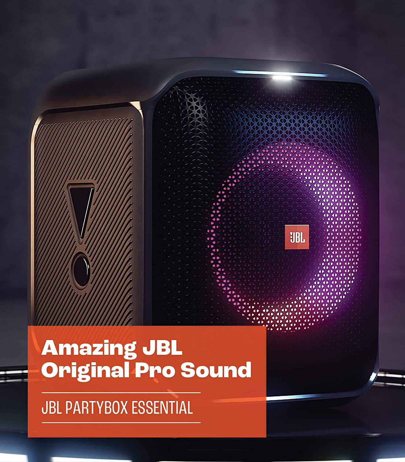 Jbl Partybox Encore Essential: 100W Sound, Built-In Dynamic Light Show, And Splash Proof Design, Black
