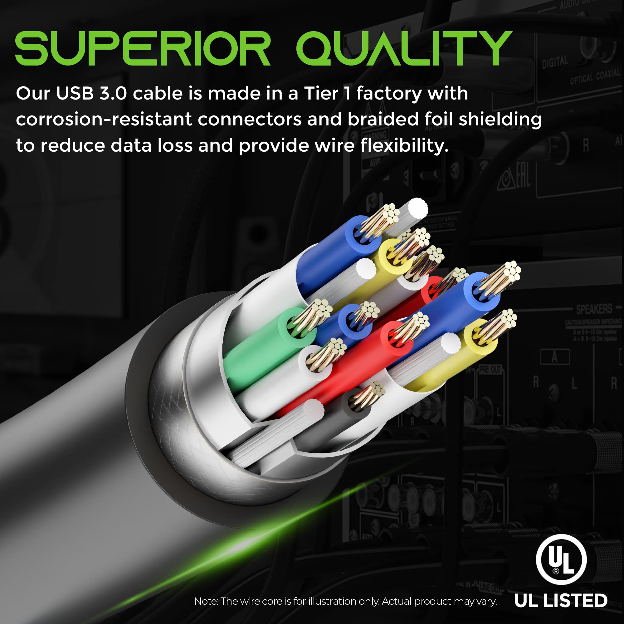 Gearit Usb 3.0 Active Extension Cable (30 Feet) A Male To A Female Usb Repeater With Signal Booster For Oculus Rift, Quest Link,