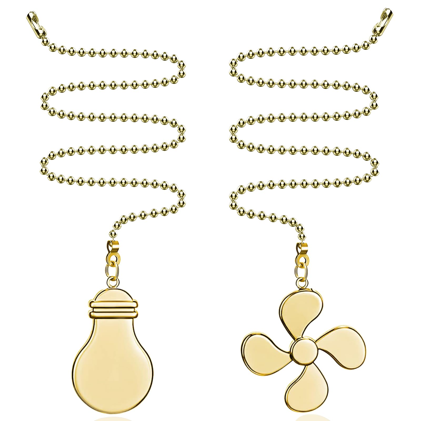 Sur Ciel 2Pcs Ceiling Fan Pull Chain, Ceiling Fan Pull Chain Extension, Fan Cord Extension Chain, Fan Strings Pull Chain Extensi