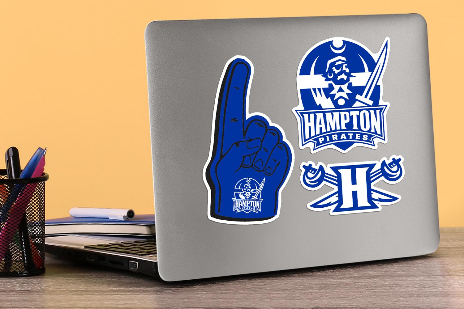 GRAPHICS & MORE Vinyl Stickers Variety Pack - 9ct, Hampton University, Ideal for Laptops, Water Bottles, Scrapbooking, Indoor/Outdoor