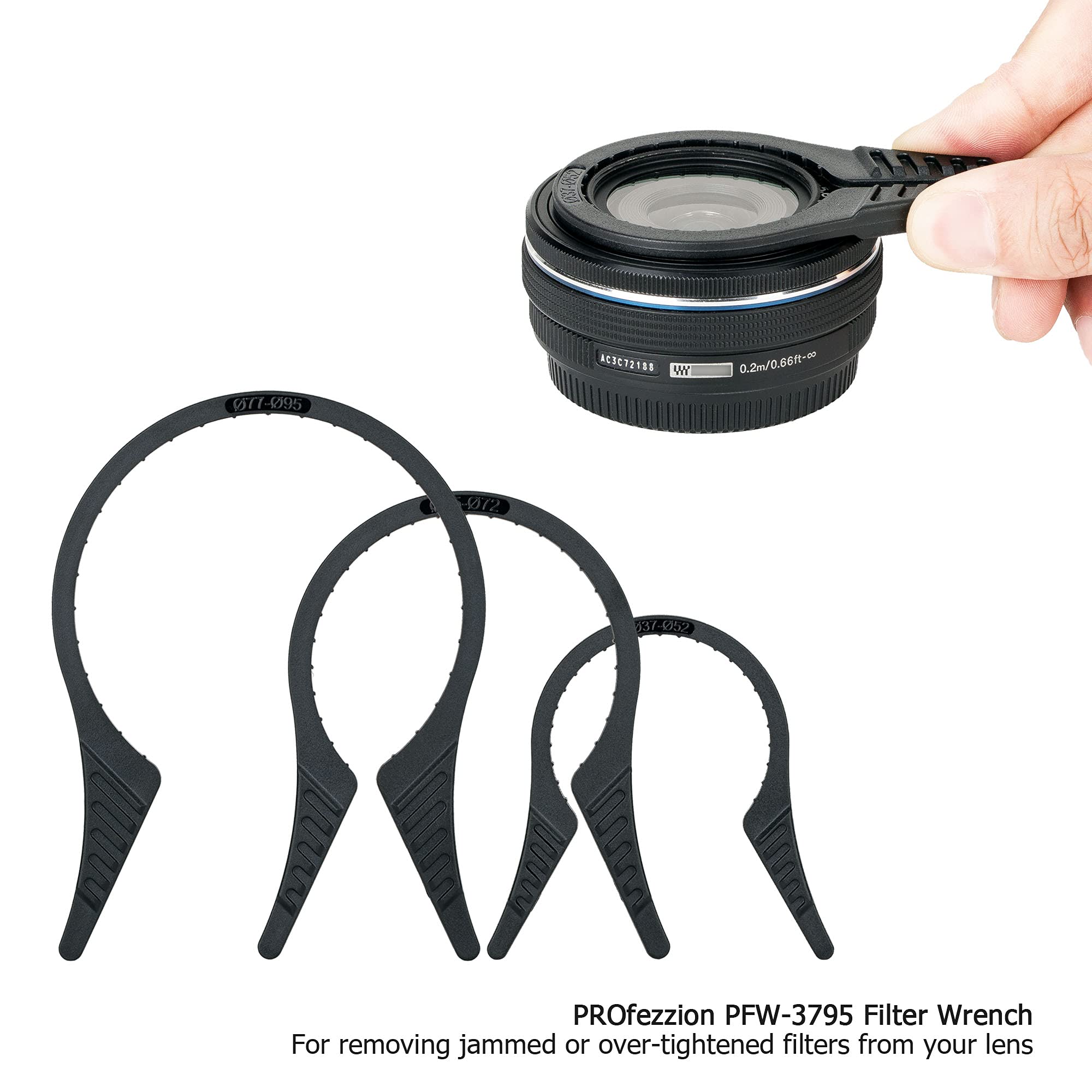 Camera Lens Filter Wrench Kit: Profezzion 3 Pack Wrench For Nd Uv Cpl Filter, Fit 37 52Mm 55 72Mm 77 95Mm Lens Thread For Canon