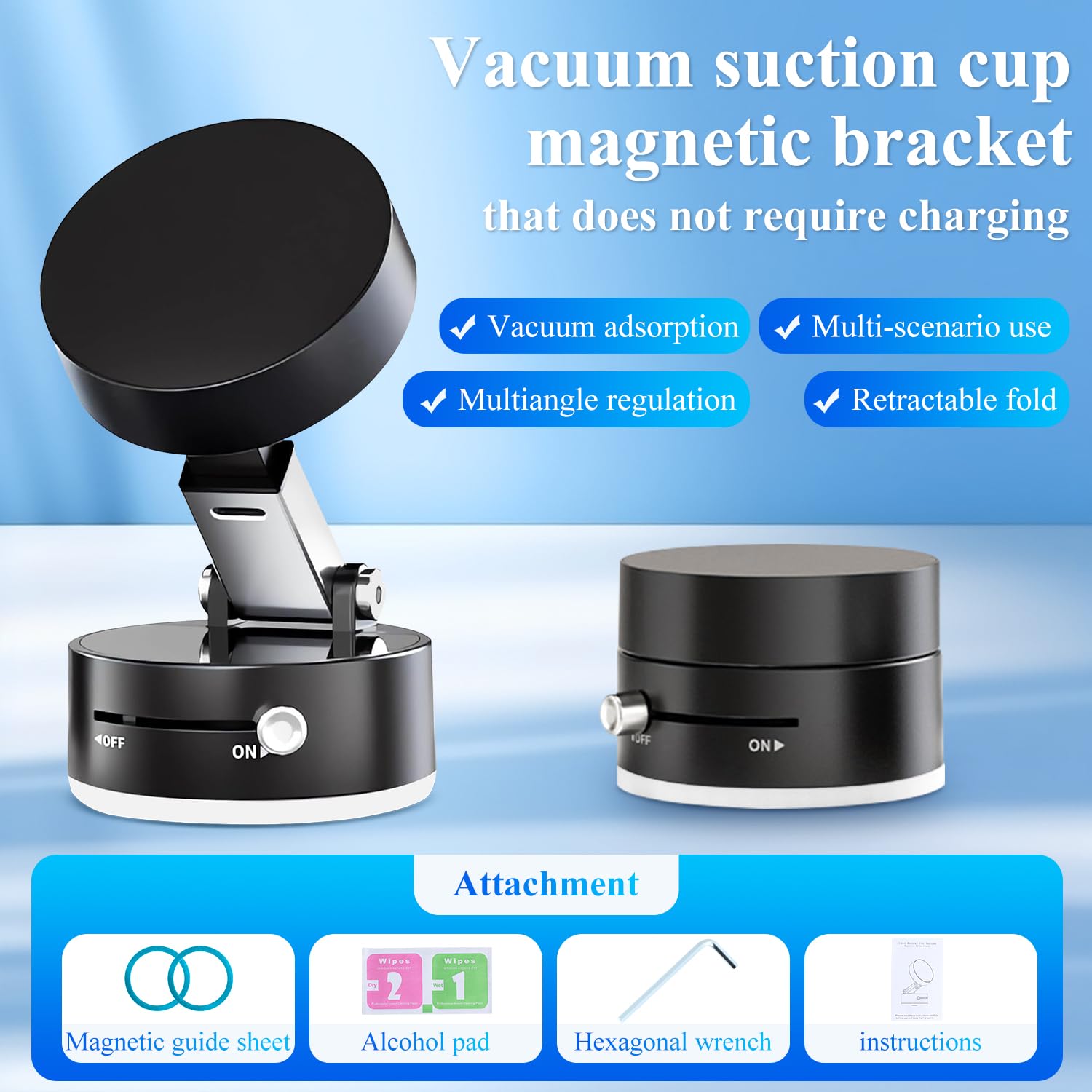 Enterlent Mobile Phone Vacuum Suction Cup Holder Foldable,Multifunctional Vacuum Suction Phone Holder,Vacuum Suction Car Phone M