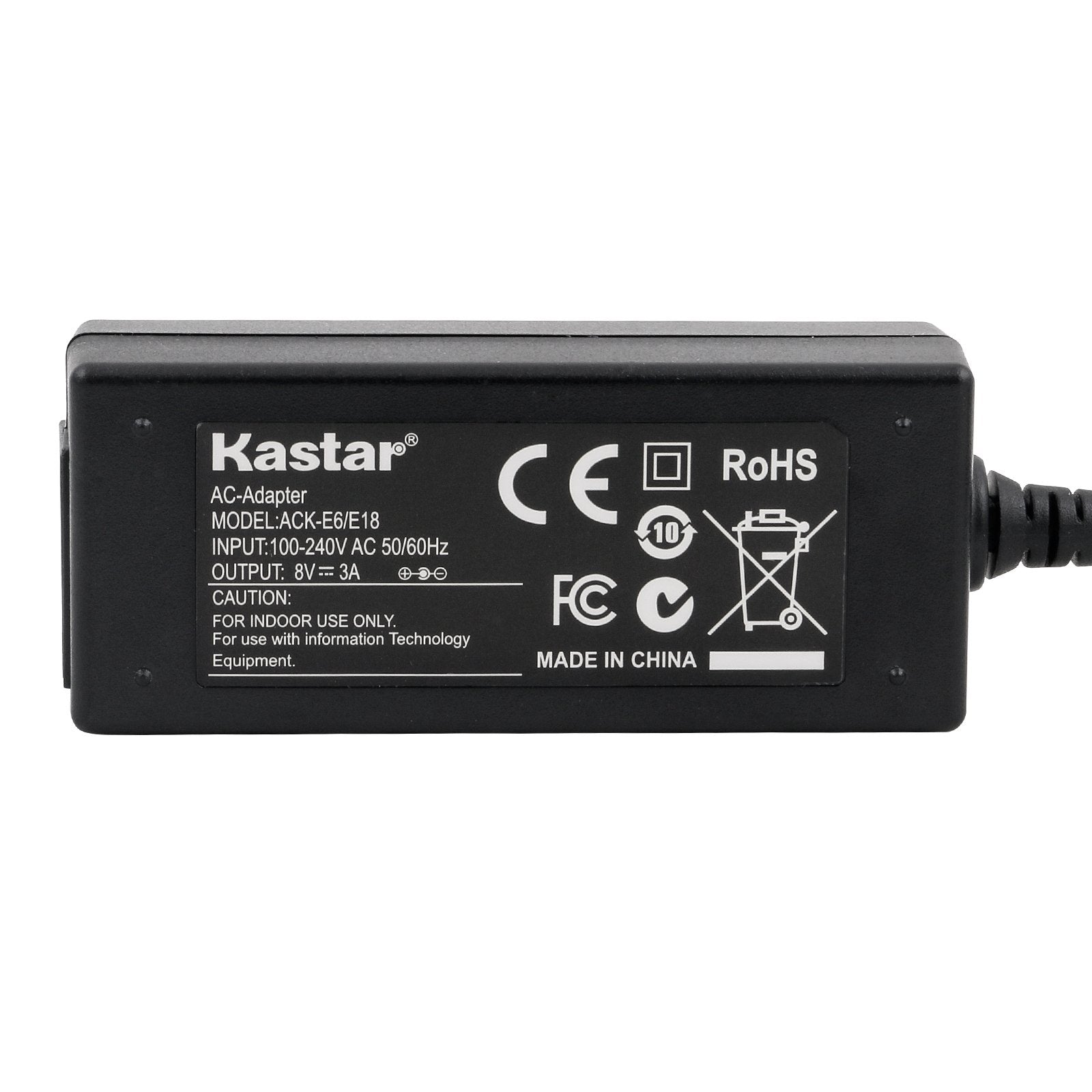 Kastar Pro Ac Power Adapter Ack-E18 Acke18 And Replacement Dr-E18 Coupler Dummy Battery Kit (Fully Decoded) For Canon Rebel T7I