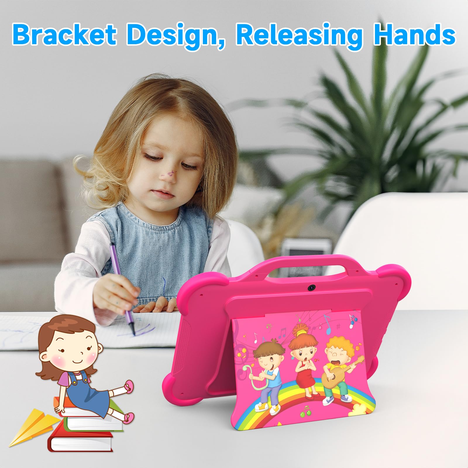 Android 13 Kids Tablet Toddler Tablet For Kids 10 Inch Tablet, 8Gb Ram+64Gb Rom Tableta For Boys Girls, 10.1'' Ips Safety Eye Pr