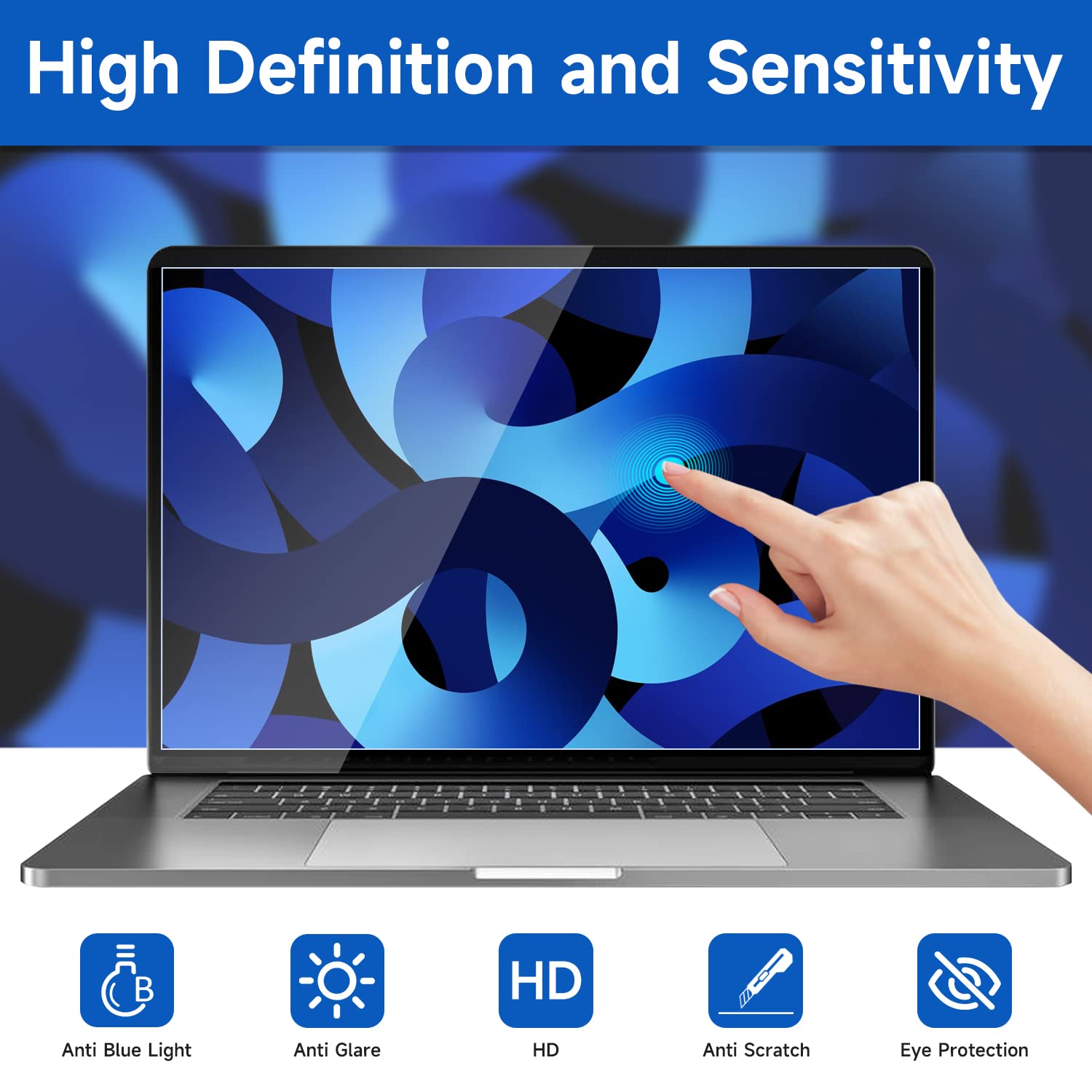 2 Pack 15.6 Inch (1920X1080P) Laptop Blue Light Screen Protector, Eye Protection Anti Scratch And Anti Glare Screens For Laptops