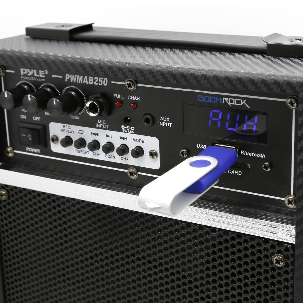 Pyle 300 Watt Outdoor Indoor Wireless Bluetooth Portable Pa Speaker 6.5 Inch Subwoofer Sound System With Usb Sd Card Reader, Rec