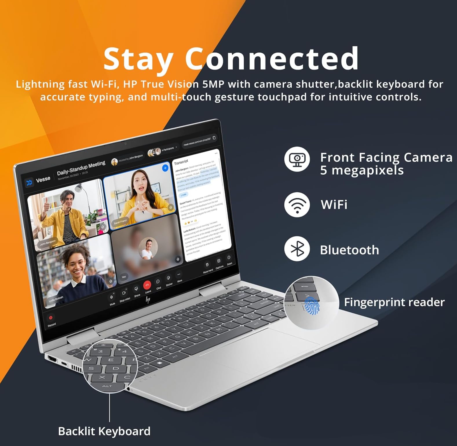 Hp Envy 2024 14'' Ai 2-In-1 Laptop, Wuxga 300 Nits Touchscreen, Amd Ryzen 5 8640Hs (Beats I7 1355U), Copilot, Lpddr5 6400Mhz, Wi