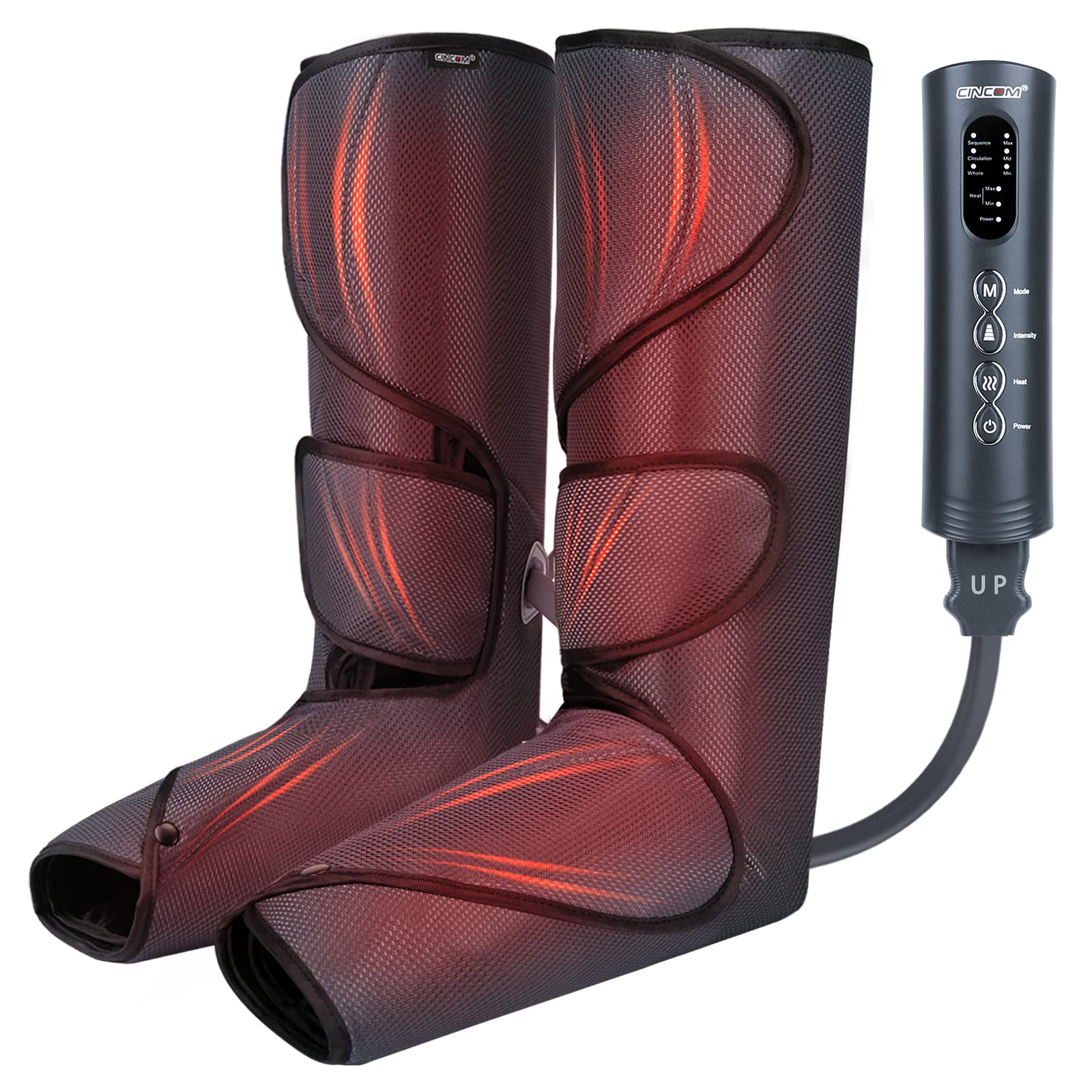 Cincom Leg Massager With Heat For Circulation And Pain Relief   Air Compression Massage For Foot & Calf   Gifts For Mom And Dad(