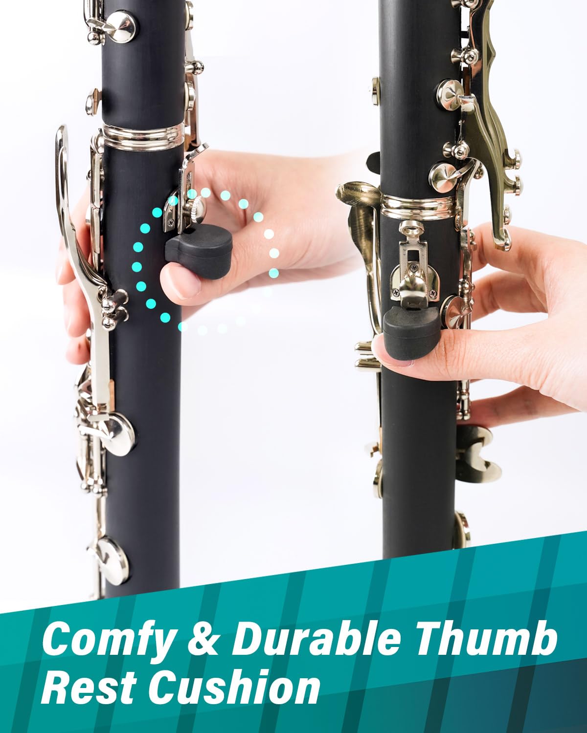 Libretto Mouthpiece Pad & Thumb Rest Cushion For Clarinet, Oboe. Giftable Woodwinds Accessory Kit: 32Pcs Mouthpiece Patch, 10Pcs