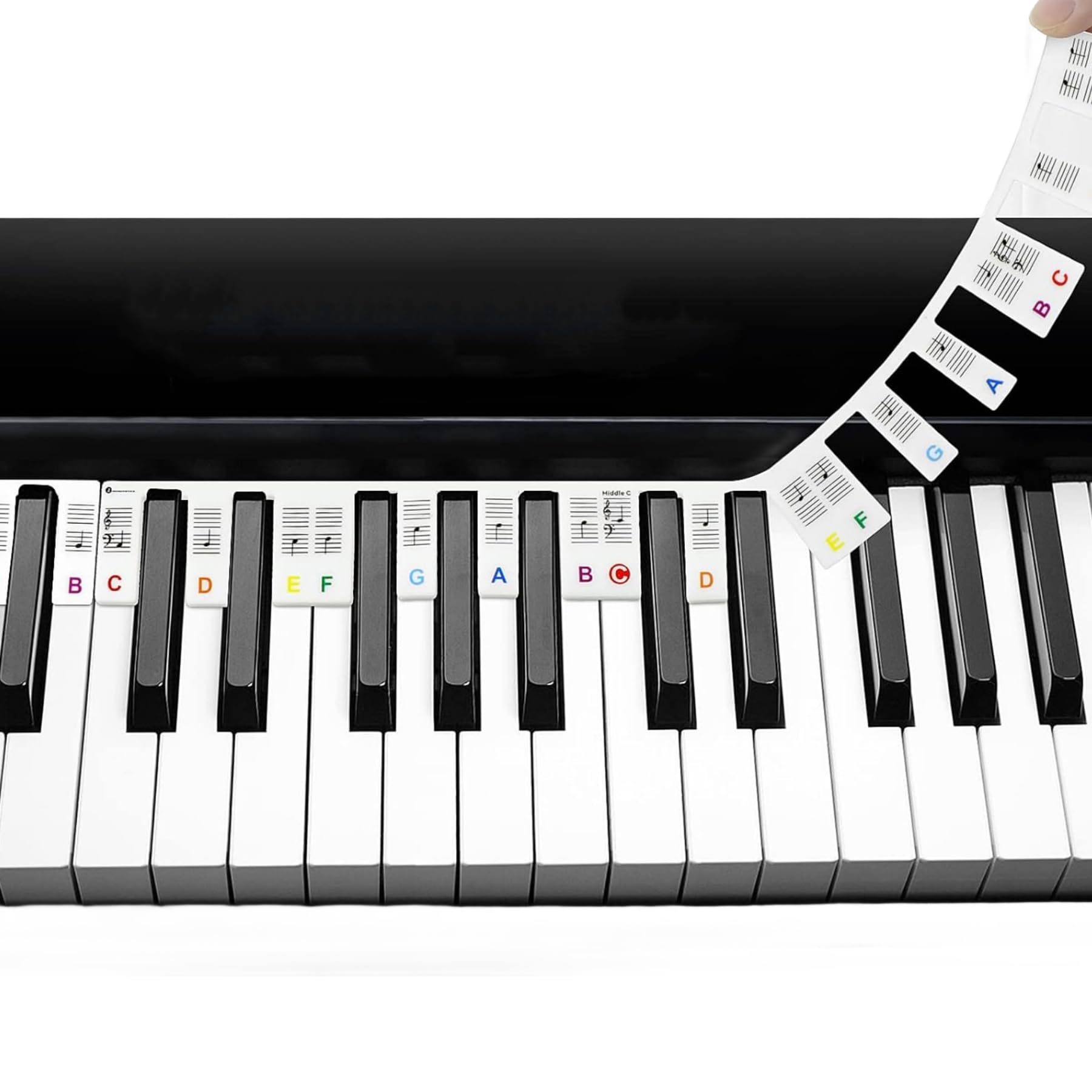 Piano Key Stickers For 88/61 Keys, Removable Piano Keyboard Note Labels, Suitable For Beginners To Practice Piano With Box (Thic