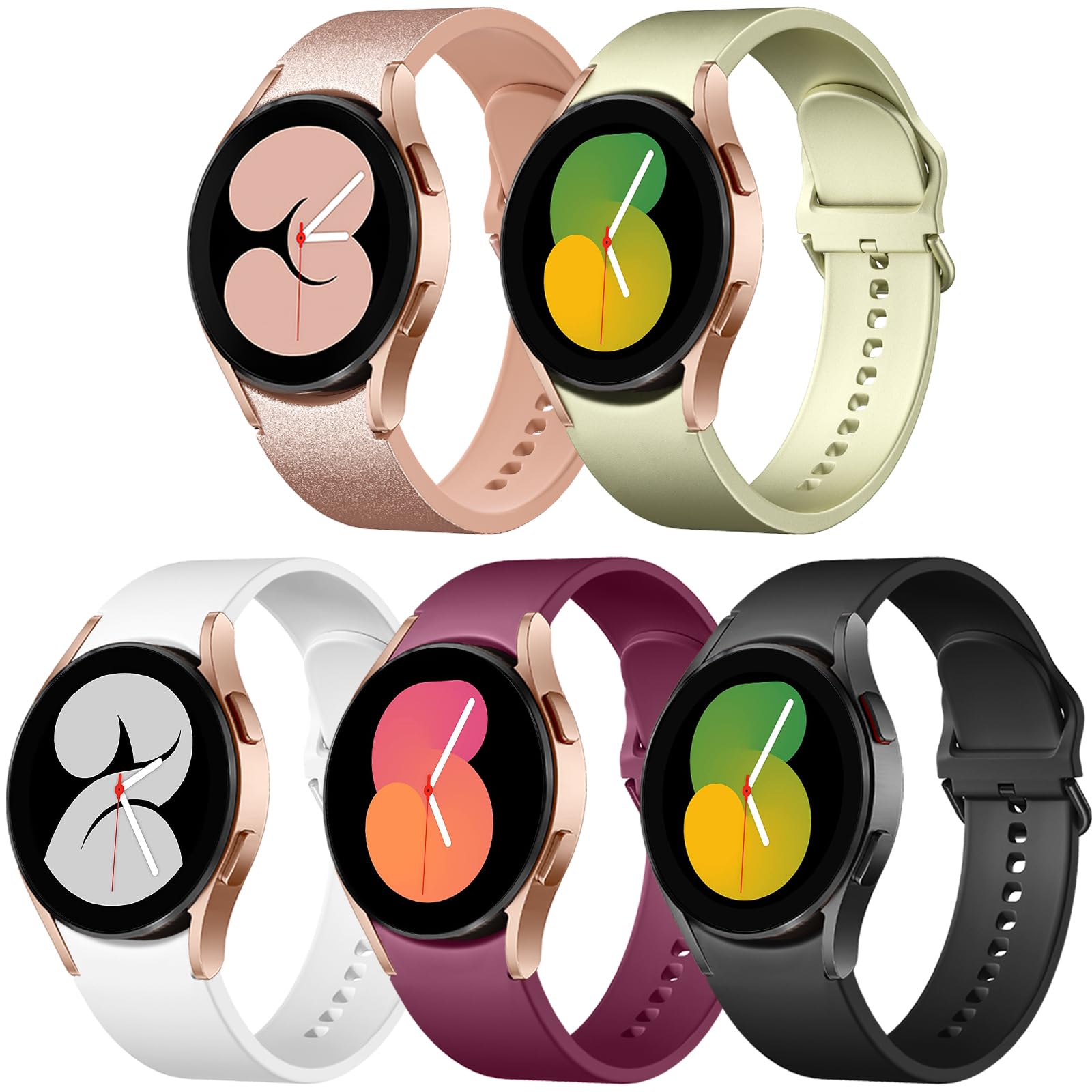 Lerobo 5 Pack Bands Compatible With Galaxy Watch 7 6 5 4 Band 40Mm 44Mm/Galaxy Watch 6 4 Classic Band 43Mm 47Mm 46Mm 42Mm/Watch