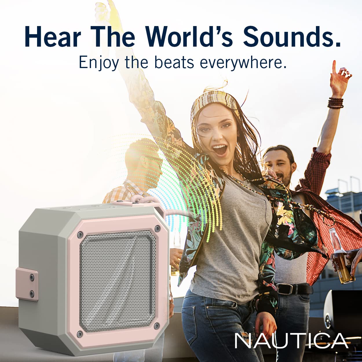 Nautica S100 True Wireless Outdoor Speaker, Portable Ipx5 Waterproof Bluetooth Speaker With 15H Playtime, 200-Day Standby & Tws
