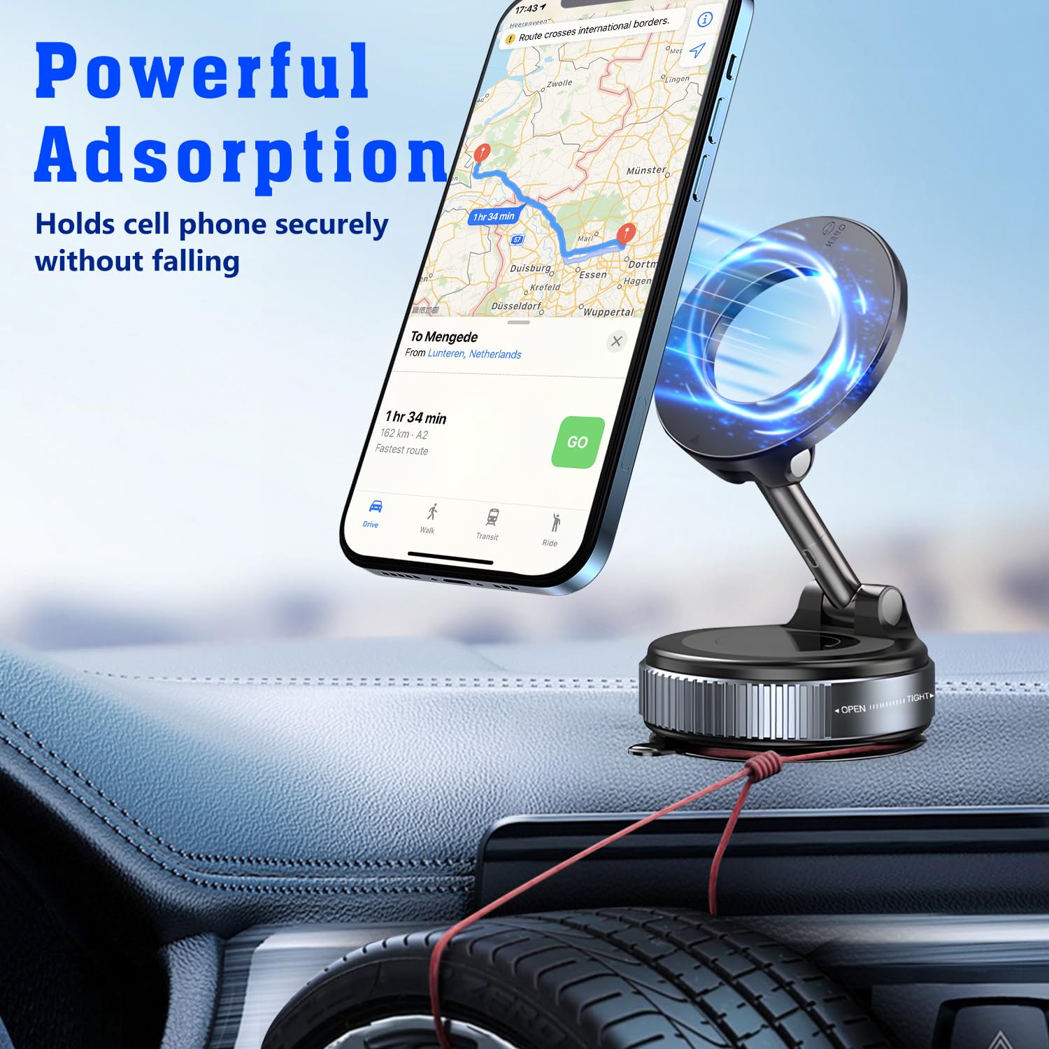 Yousheme Upgraded 360 Magnetic Phone Holder, Magnetic Car Phone Mount, Hands-Free Suction Cup Phone Holder For Car/Gym/Mirror/Sh