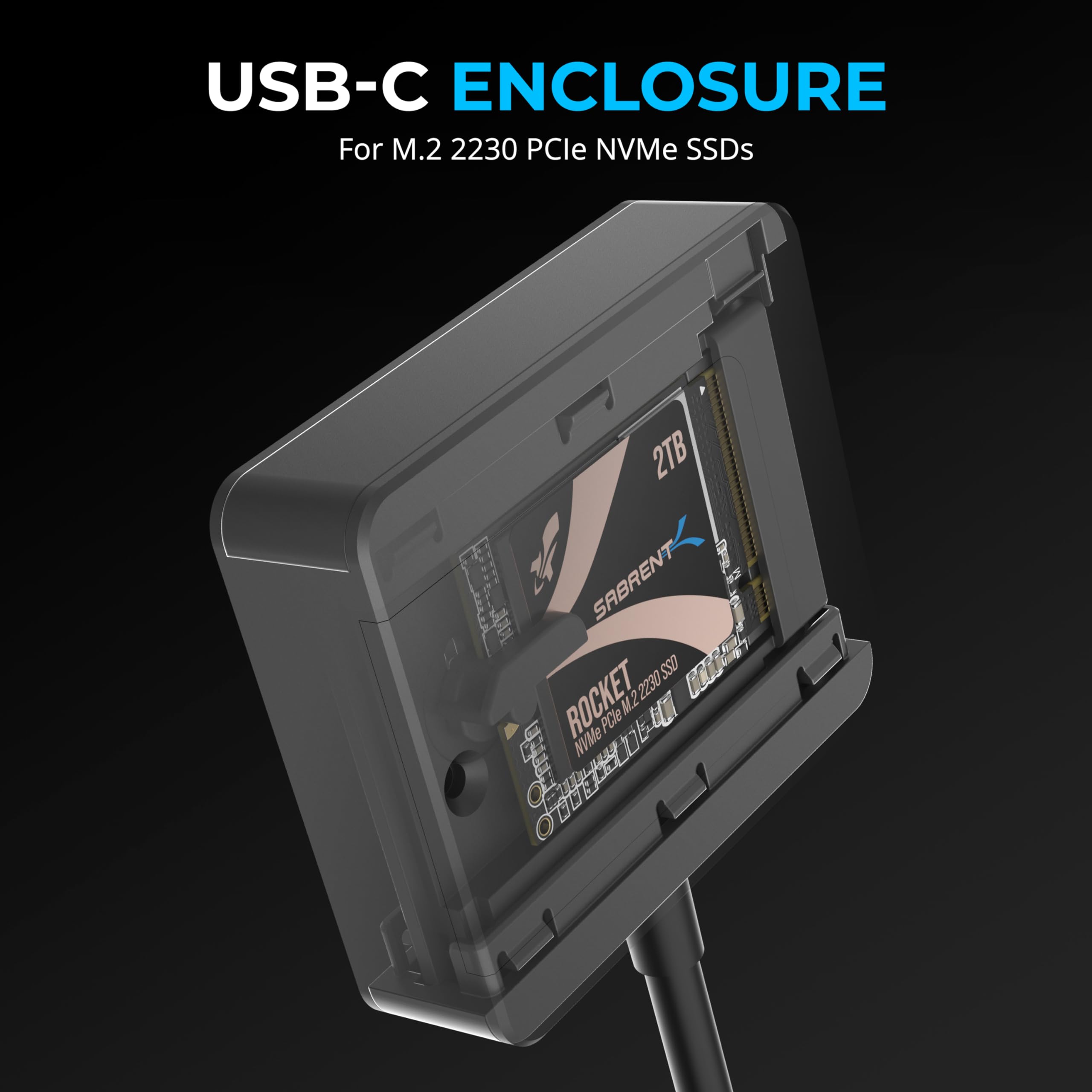 Sabrent Usb C Enclosure For M.2 2230 Pcie Nvme Ssds, 10Gbps Transfer Speed, Uasp And Trim Support, Compatible With Windows, Maco