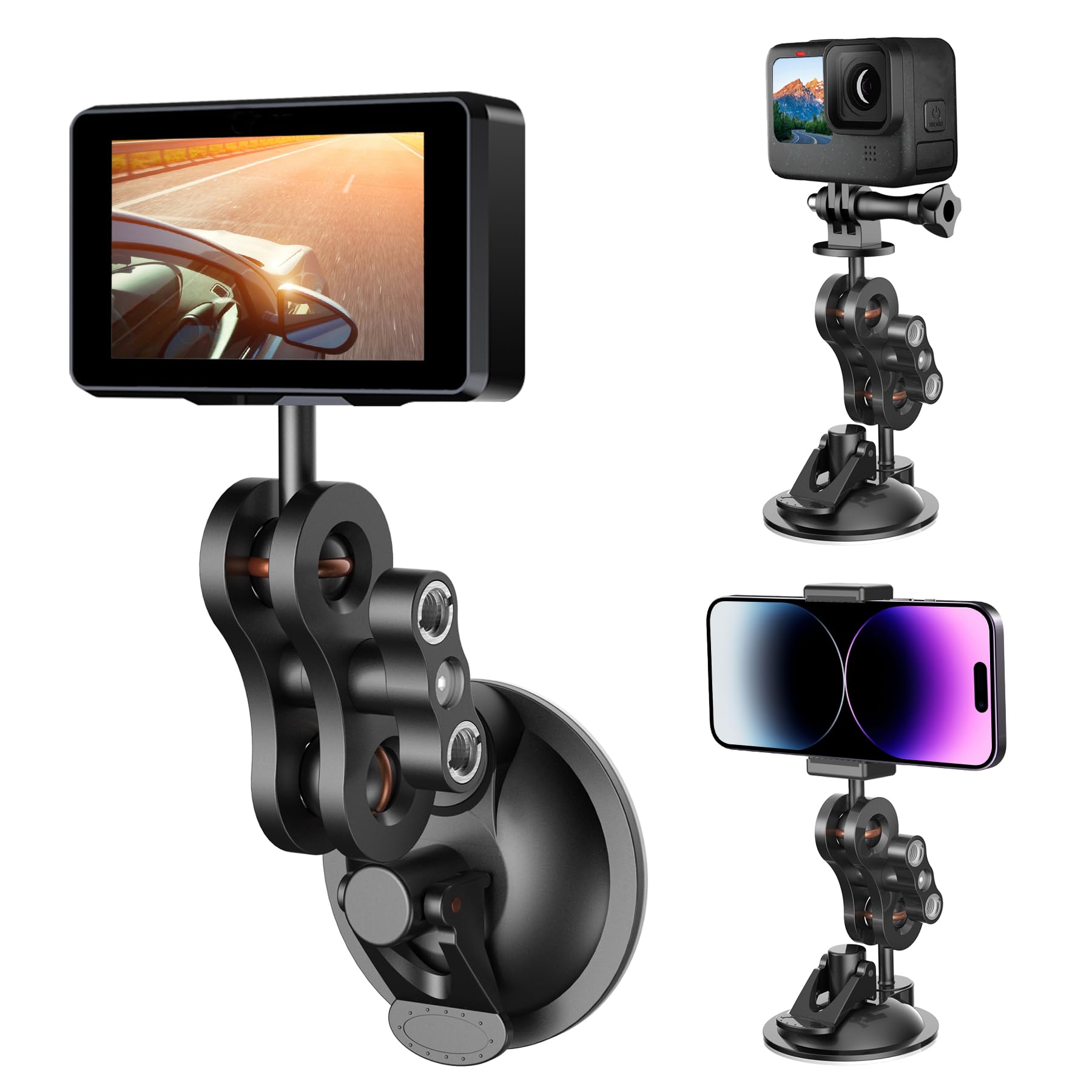 Camera Suction Cup Mount,Car Windshield Window Dashboard Suction Cup Holder,Phone Holder,For Gopro Hero 12 11 10 9 8 7 6 5 Insta