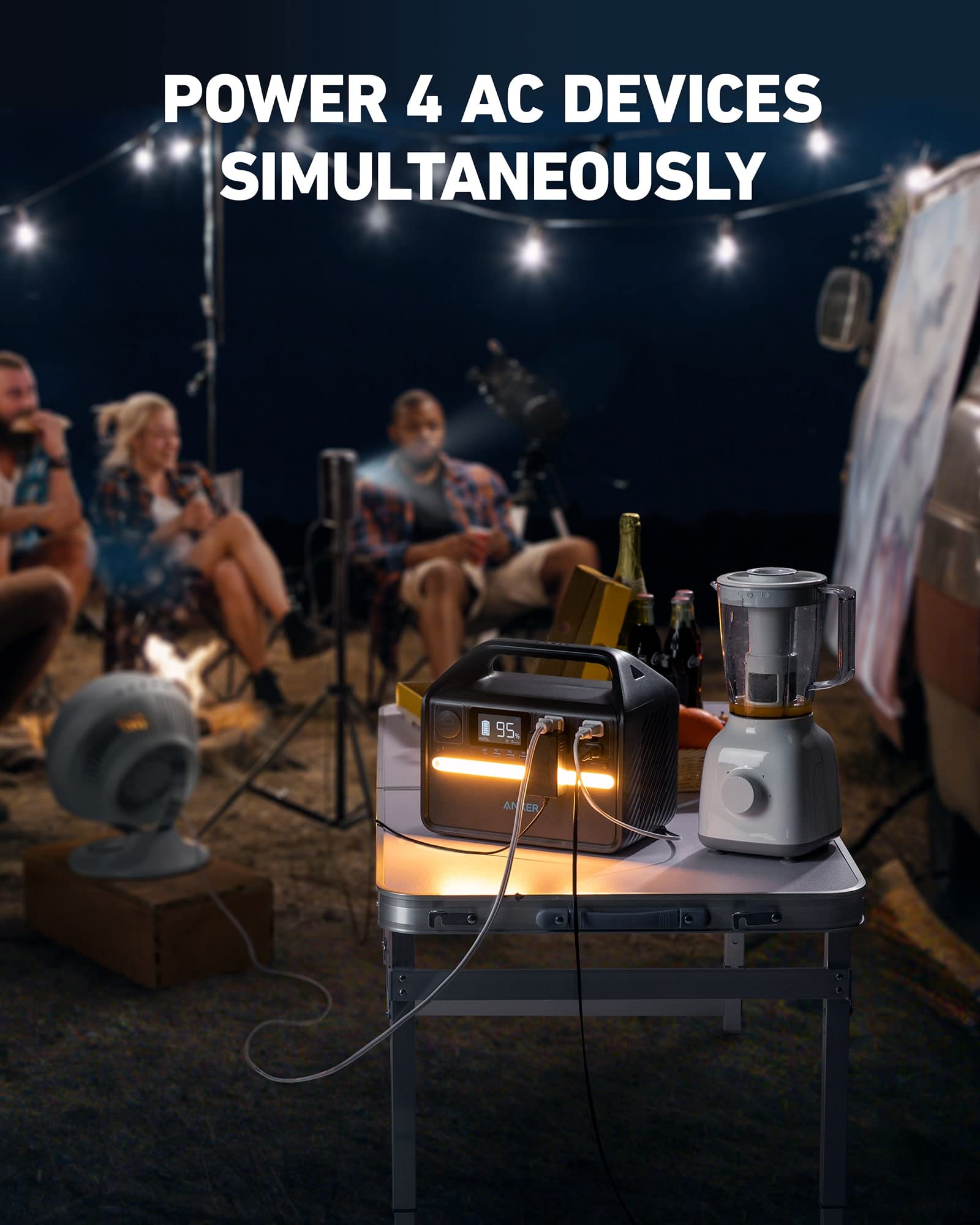 Anker 535 Portable Power Station, 512Wh Solar Generator (Solar Panel Optional) With Lifepo4 Battery Pack, 500W 9 Port Powerhouse