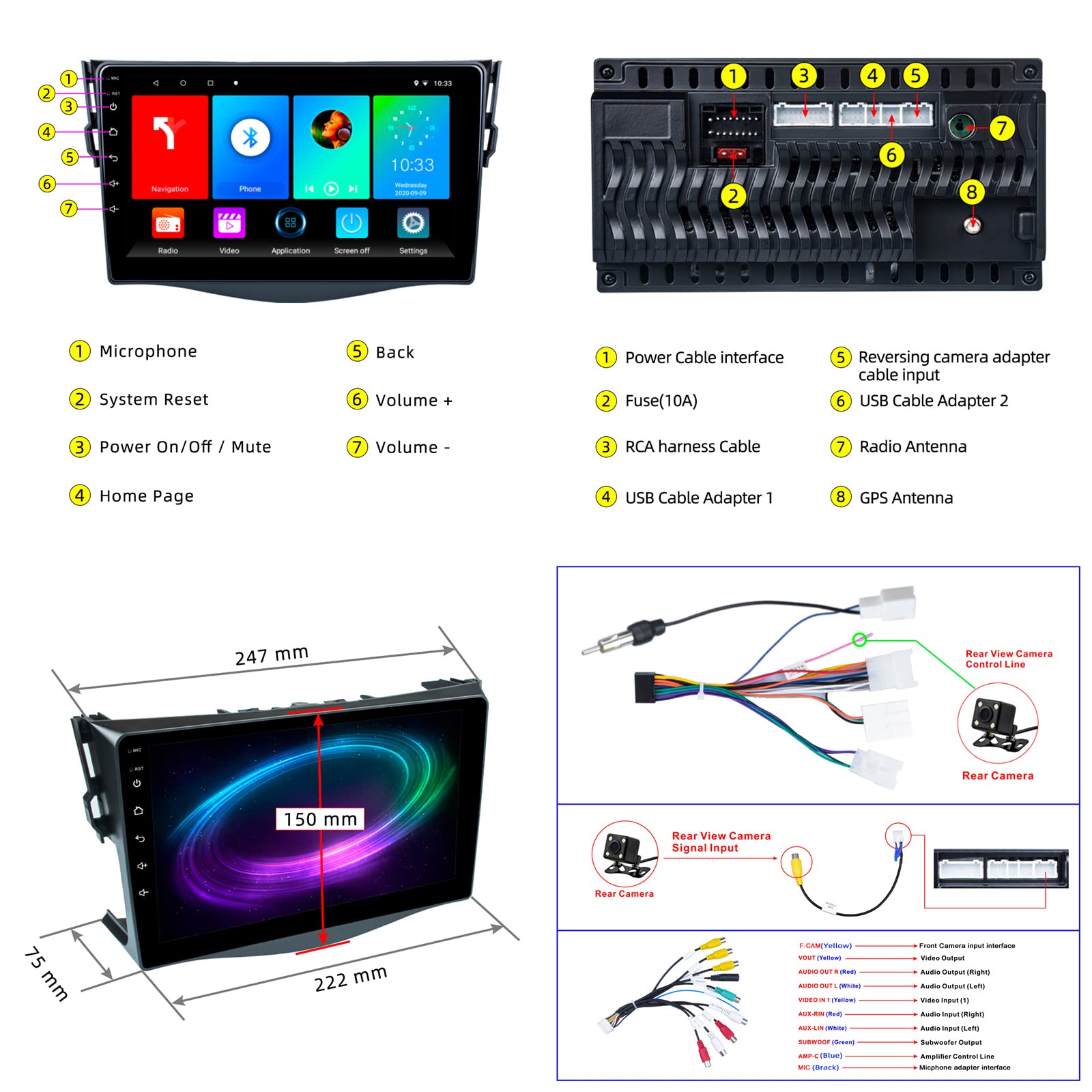 Car Radio For Toyota Rav4 2005 2013, 9 Inch Ips Android 11 Touch Screen Car Stereo With Apple Carplay And Android Auto, Support