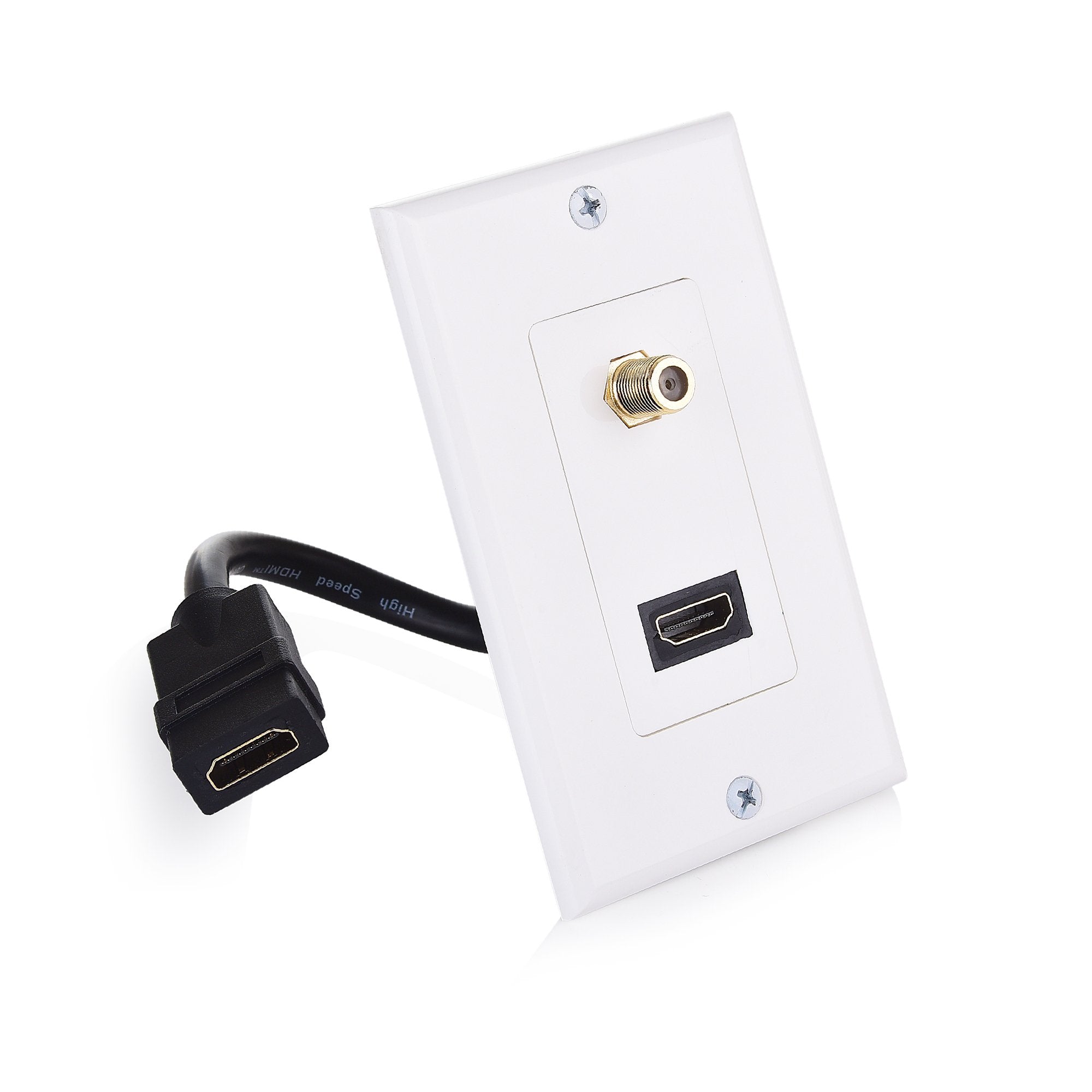 Cable Matters Hdmi Wall Plate With Coax Outlet (Coax Wall Plate) In White