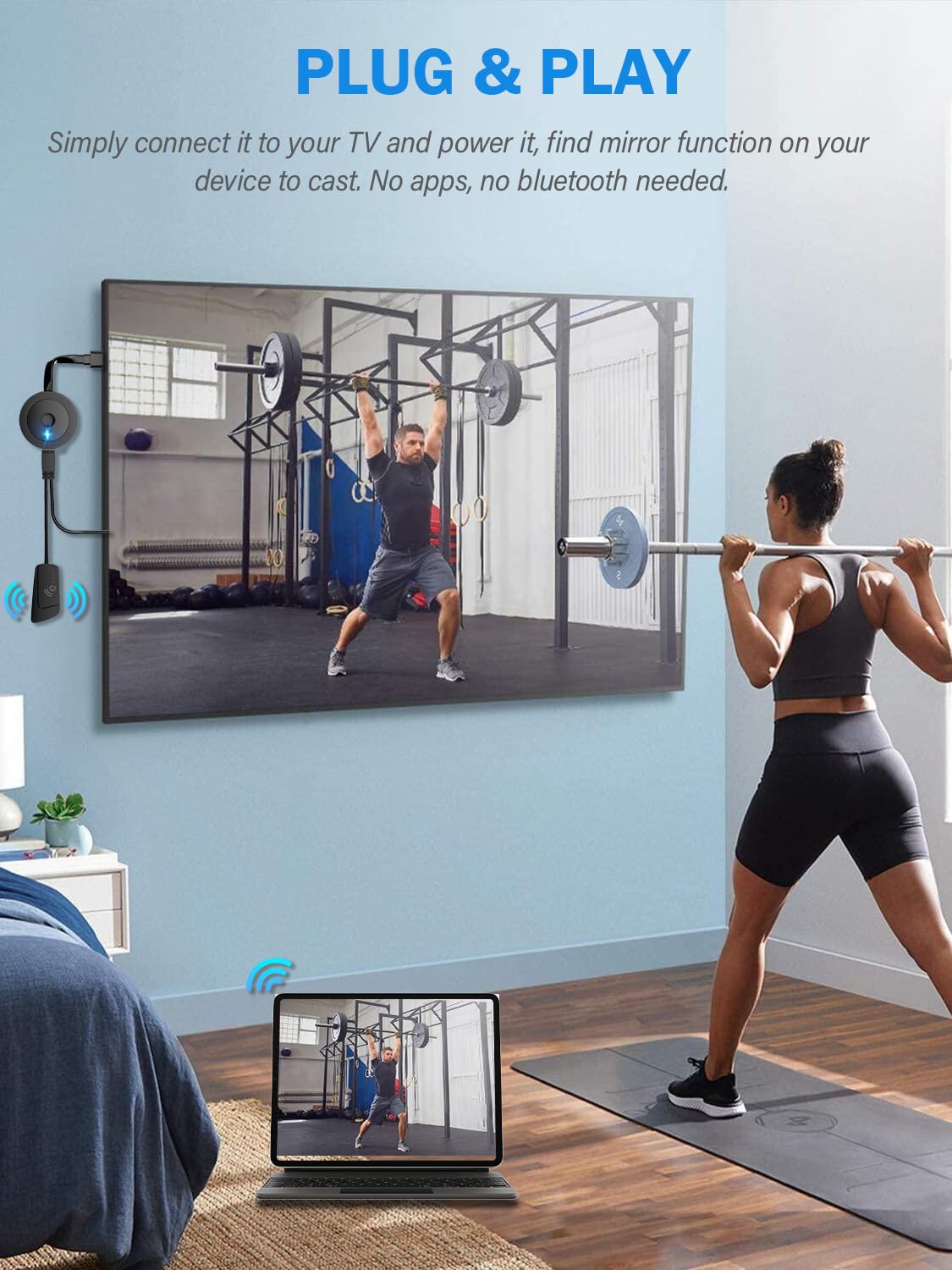 Darlyor 4K 1080P Wireless Display Adapter, Stream Ppt, Movies From I Phone, Tablet, I Pad, Laptop, Pc To Tv, Projector, Monitor