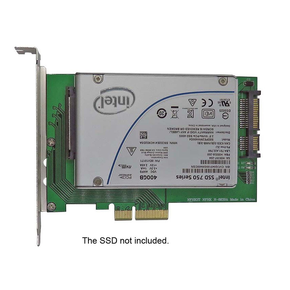 chenyang U.2 SFF-8639 to PCI-E 3.0 X4 Adapter for NVMe PCIe SSD Intel Motherboard Green