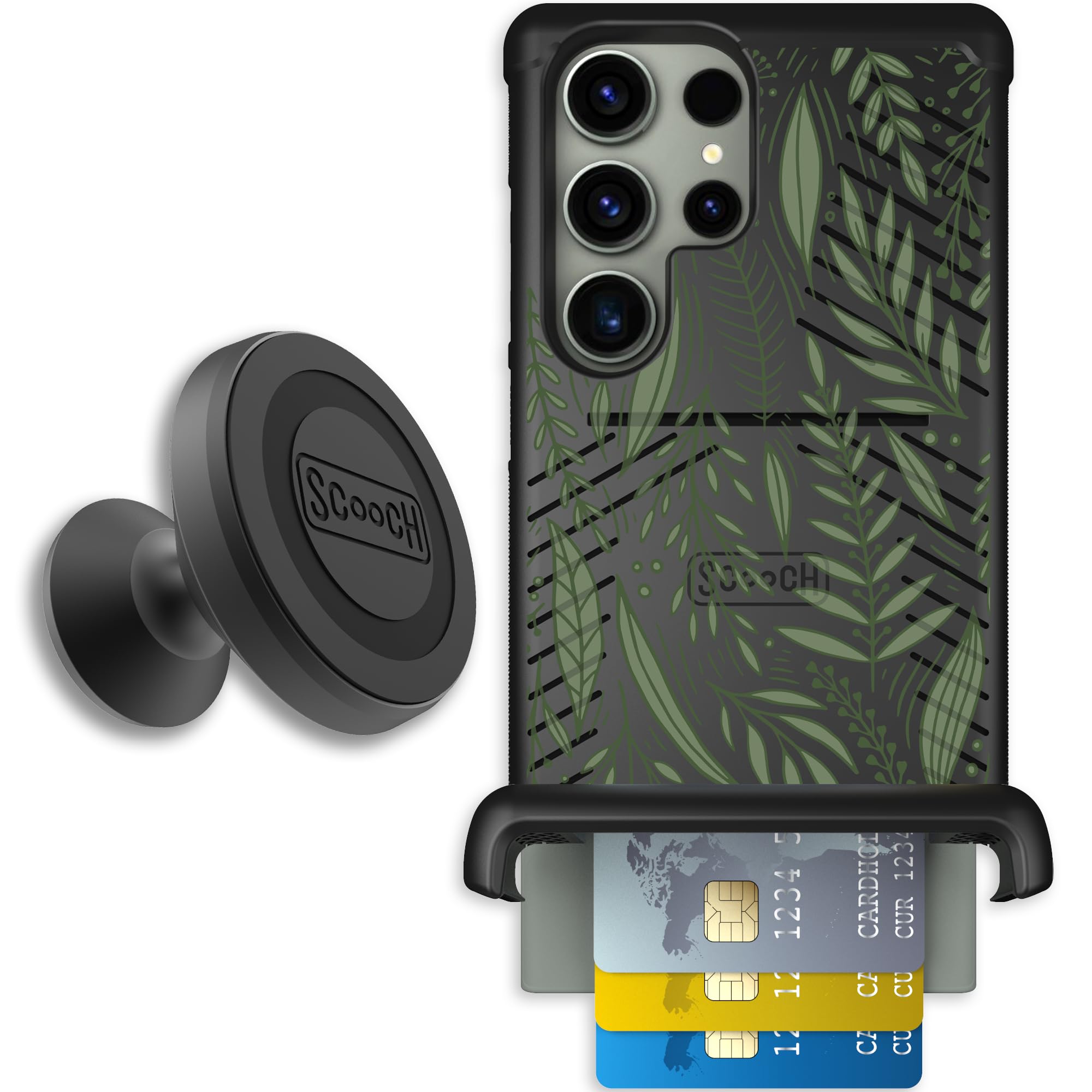 Scooch for Samsung Galaxy S23 Ultra Case with Card Holder, Wingmate Wallet Case with Hidden Card Slot and RFID Protection, Start